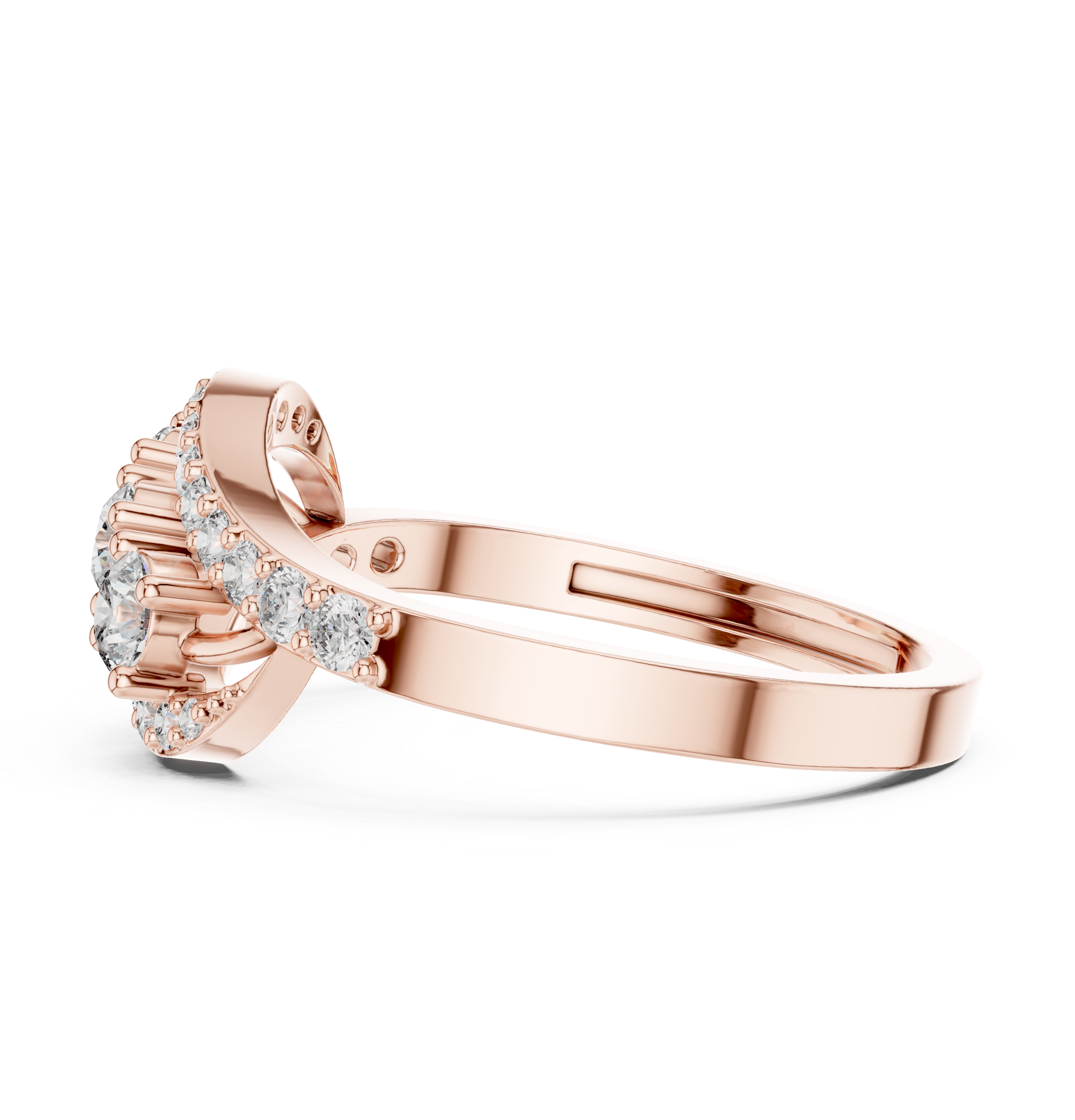 Three-Stone Round Collet Ring