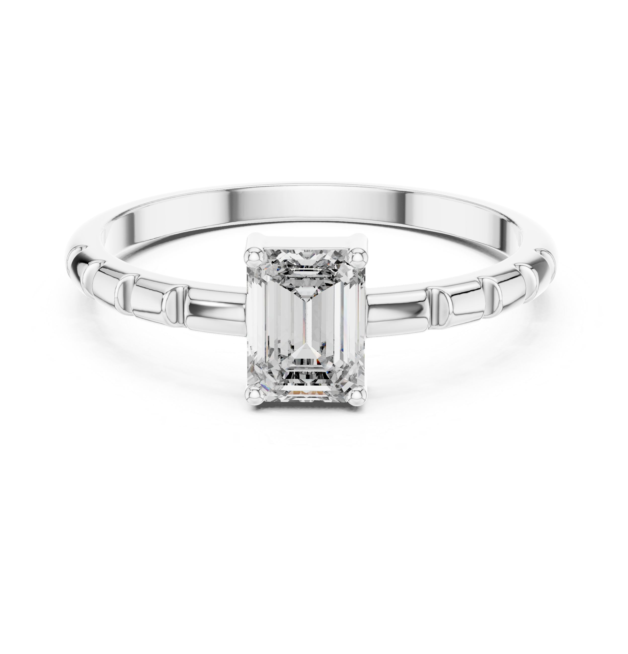 Emerald-Cut Collet Solitaire