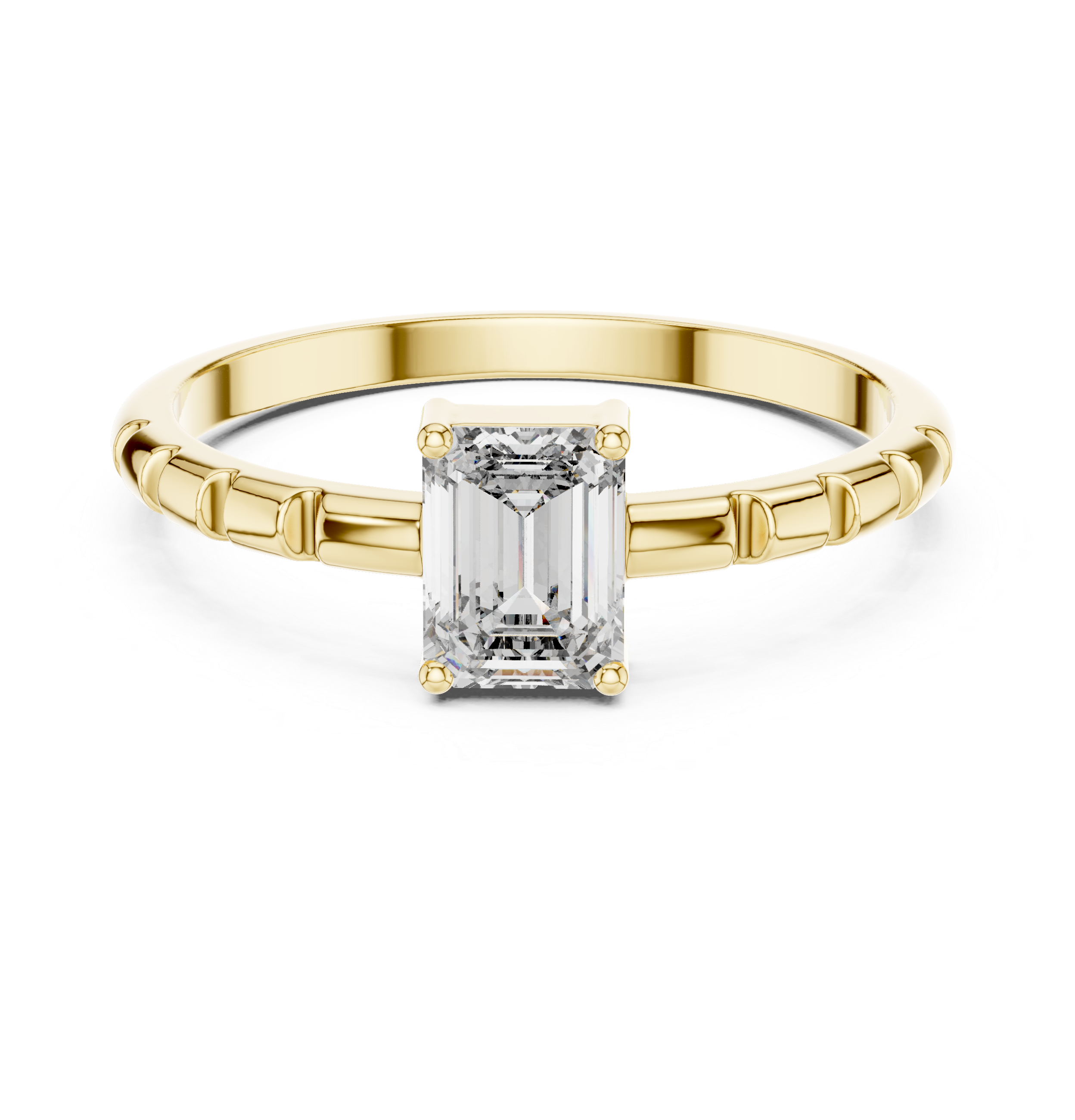 Emerald-Cut Collet Solitaire