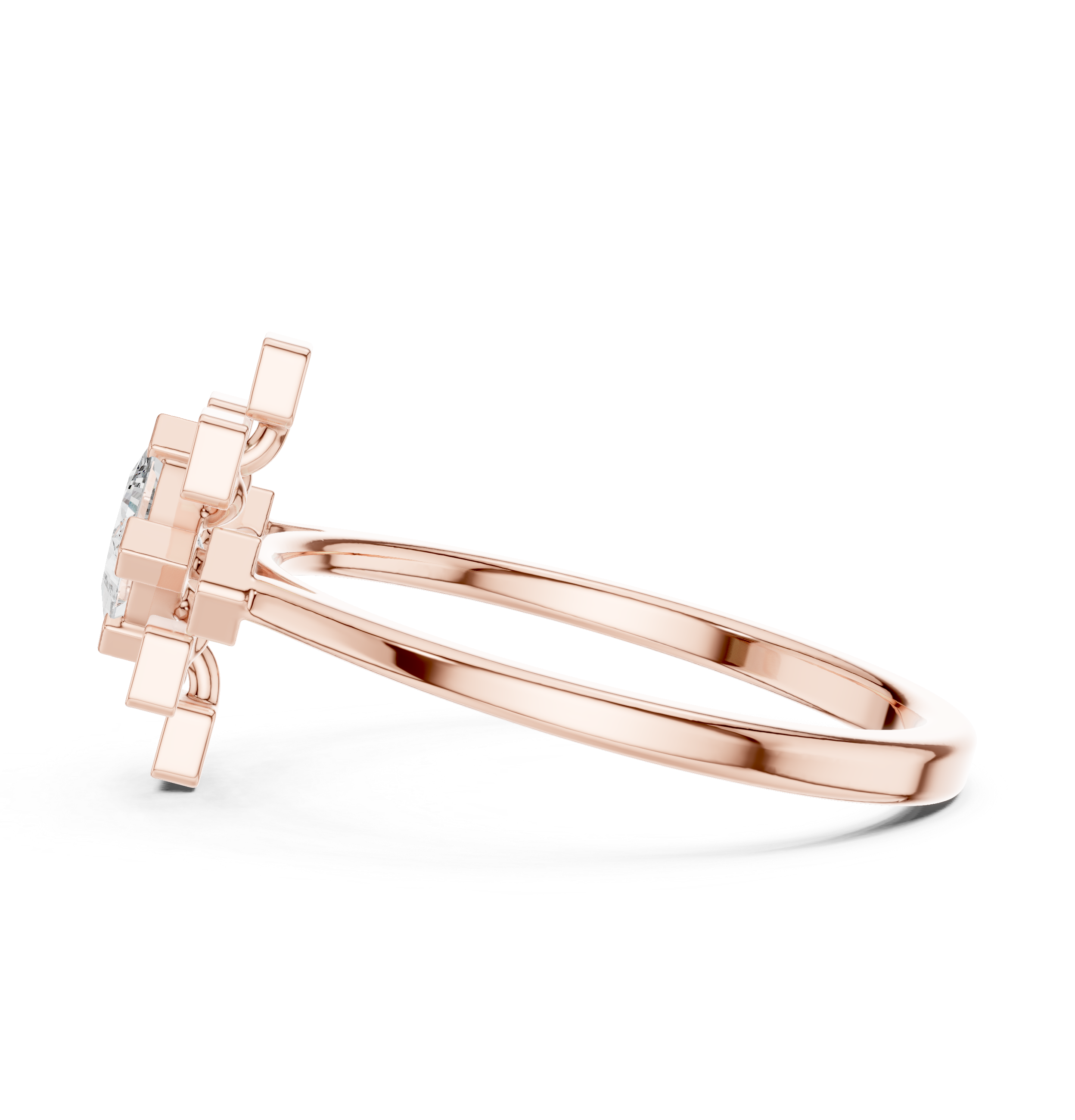 Princess Cut Collet Cluster Ring