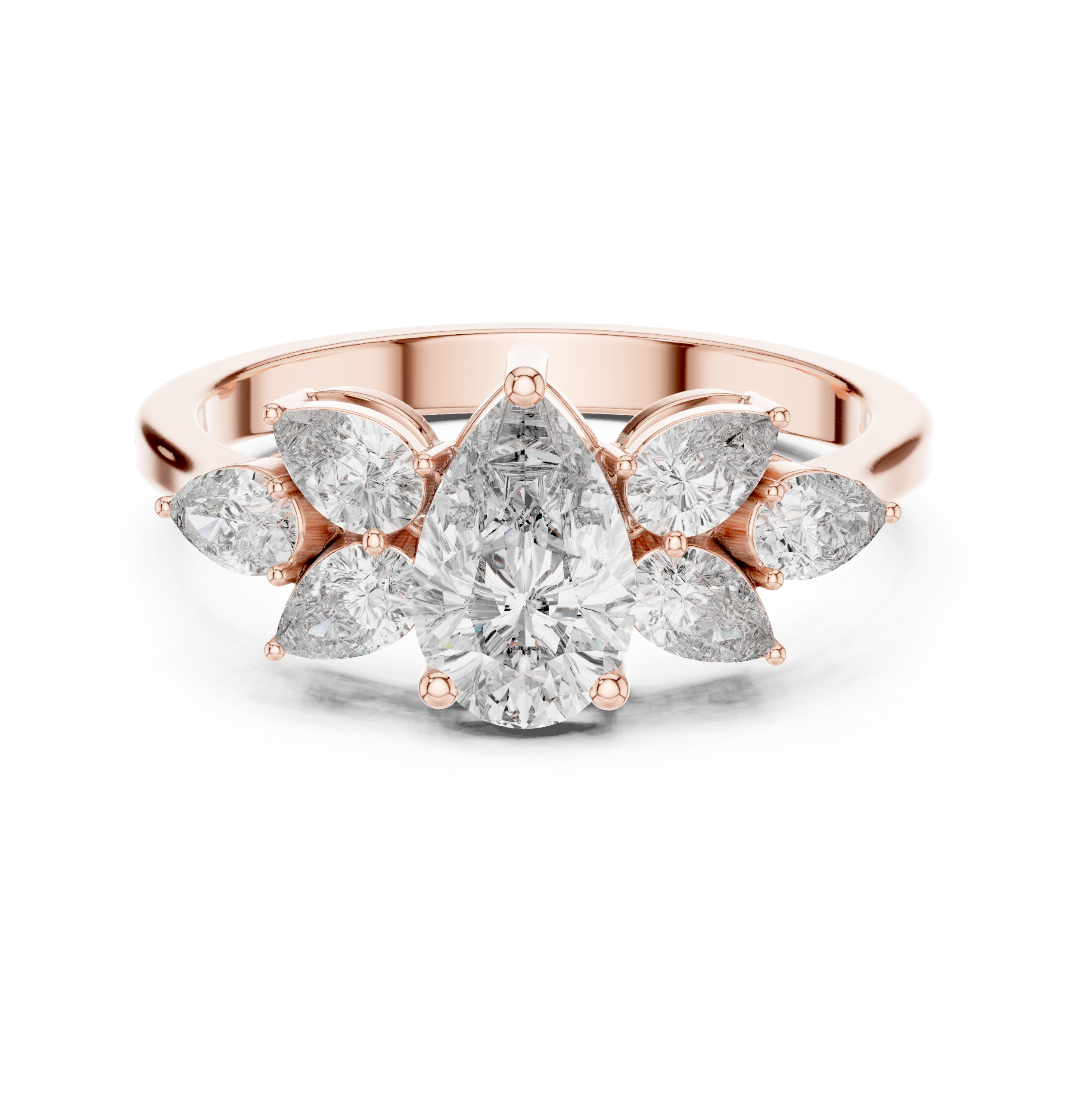 Pear Cluster Collet Ring