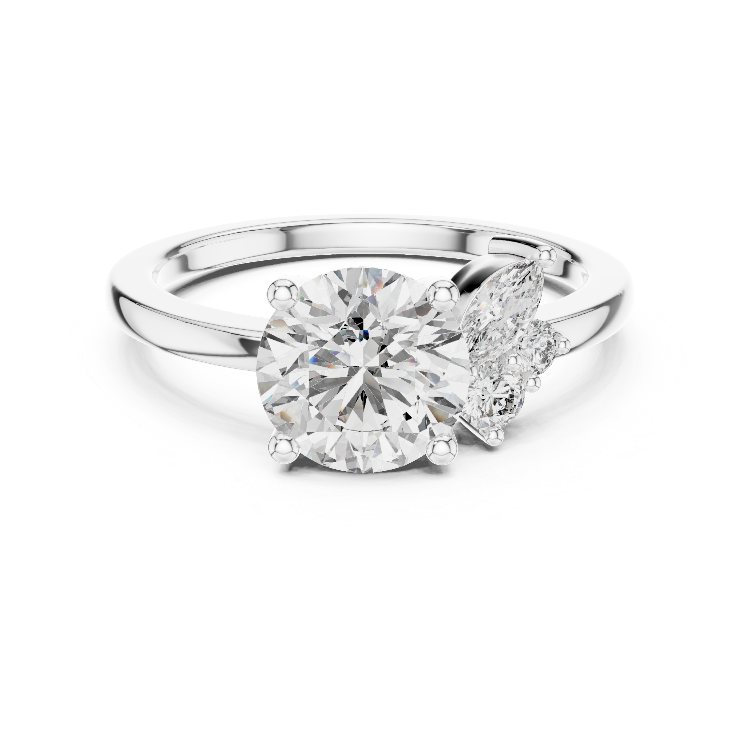 Muur Atelier Solid Gold Asymmetrical Cluster Diamond Engagement Ring