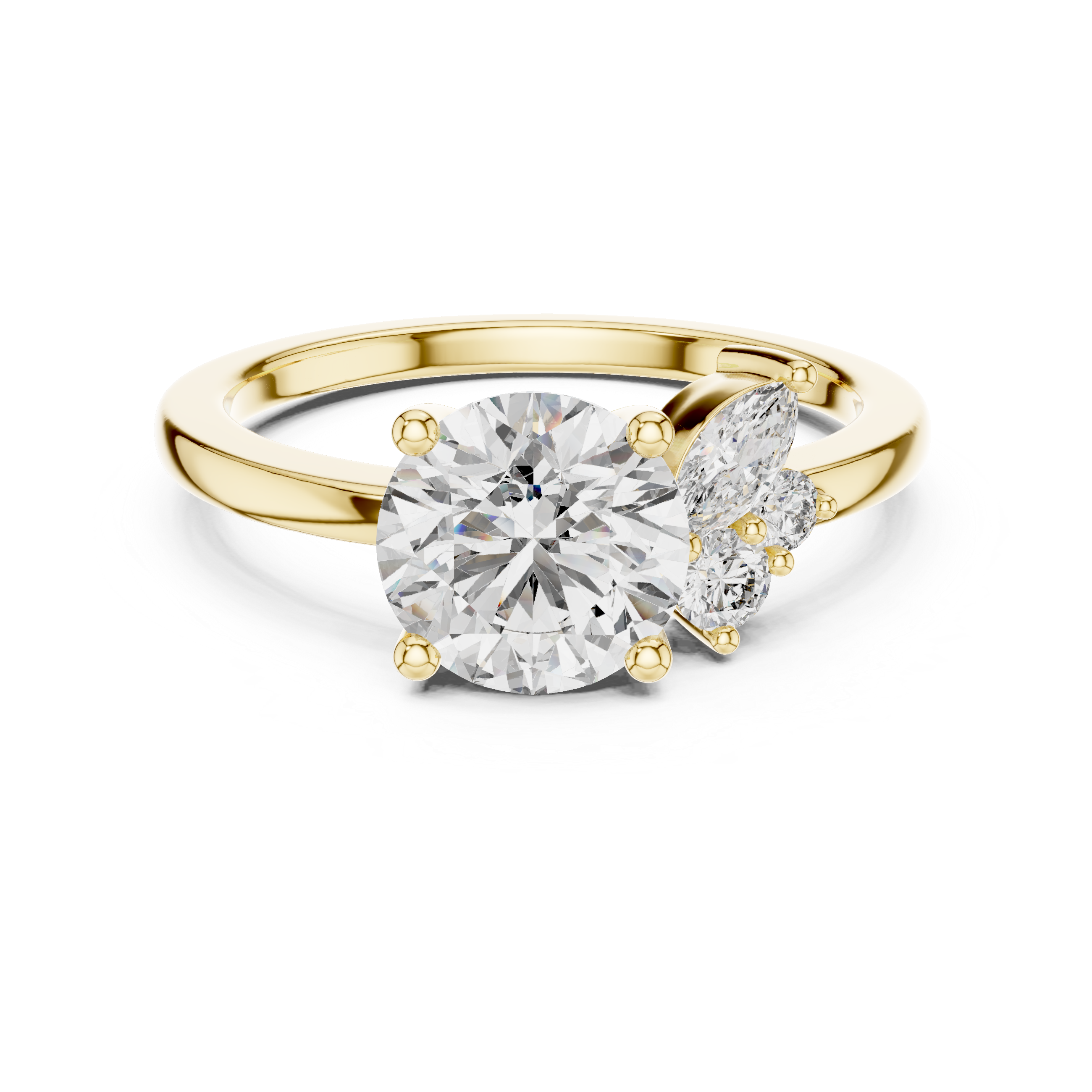 Muur Atelier Solid Gold Asymmetrical Cluster Diamond Engagement Ring