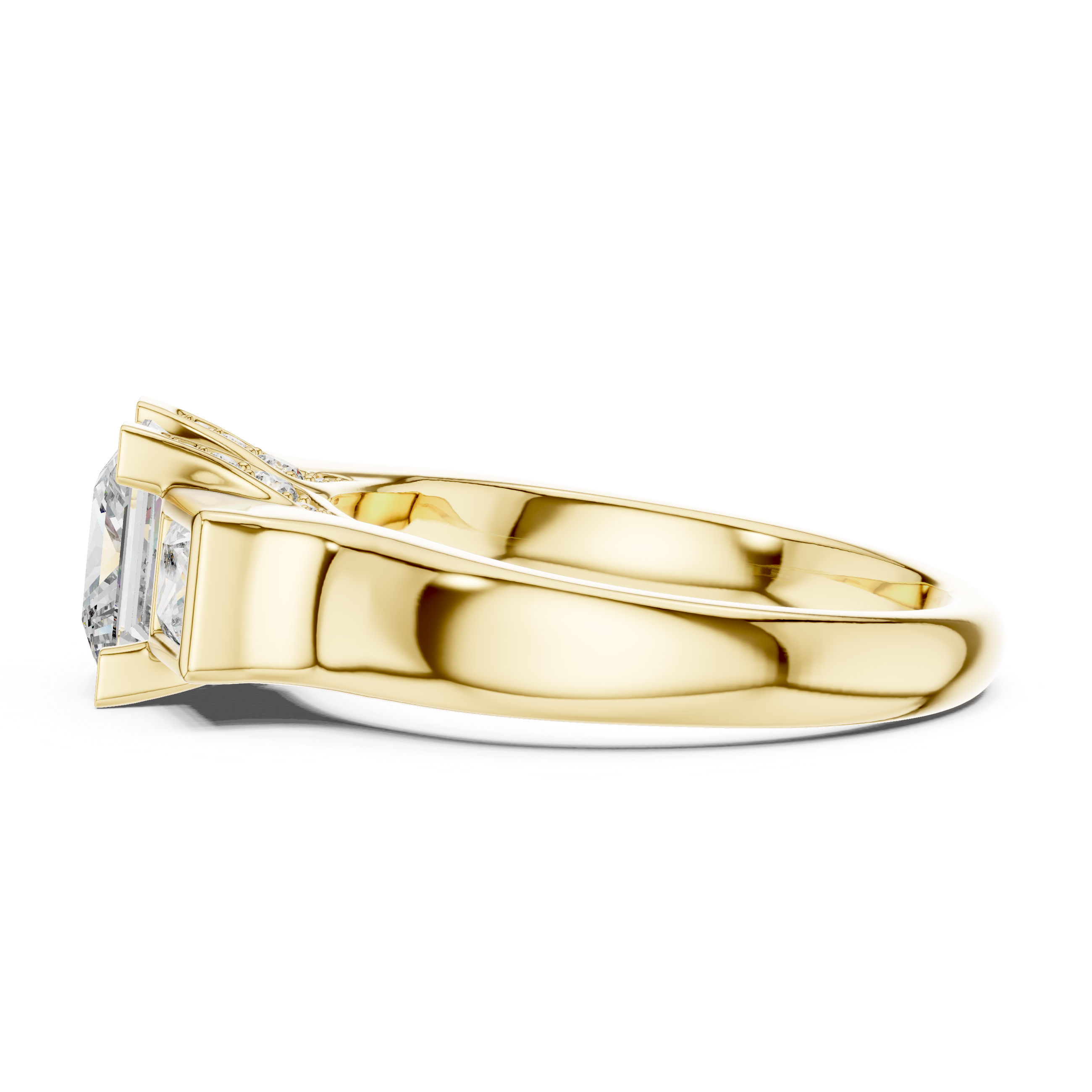 Muur Atelier Solid Gold Princess Cut Three-Stone Diamond Engagement Ring