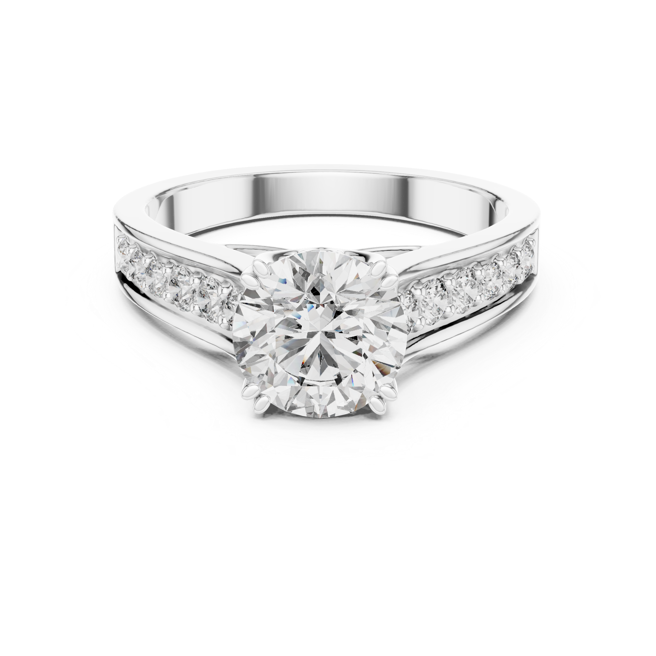 Muur Atelier Solid Gold Graduated Pavé Cathedral Diamond Solitaire Ring