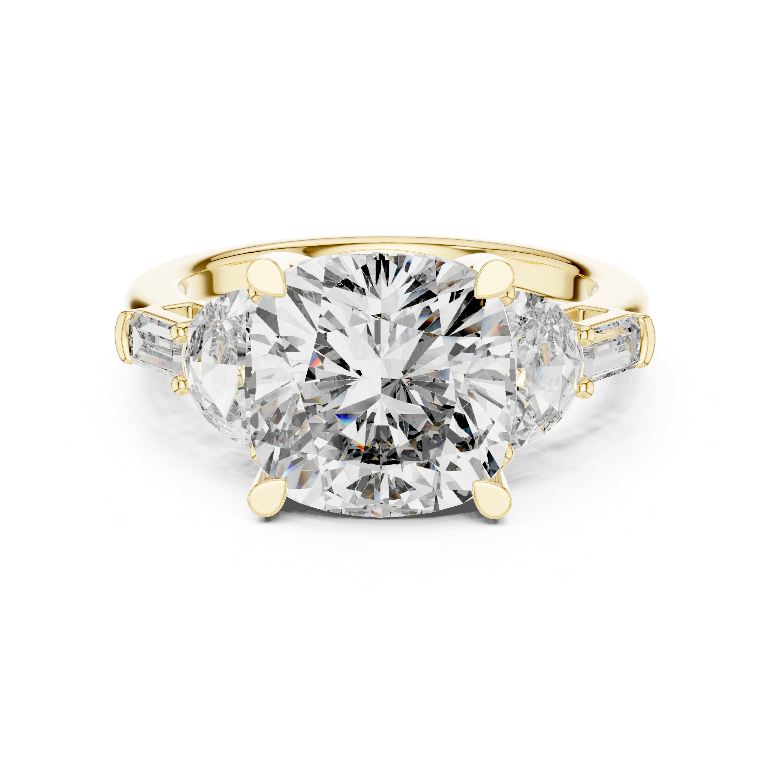 Muur Atelier Solid Gold Cushion, Half-Moon & Baguette Five-Stone Diamond Ring