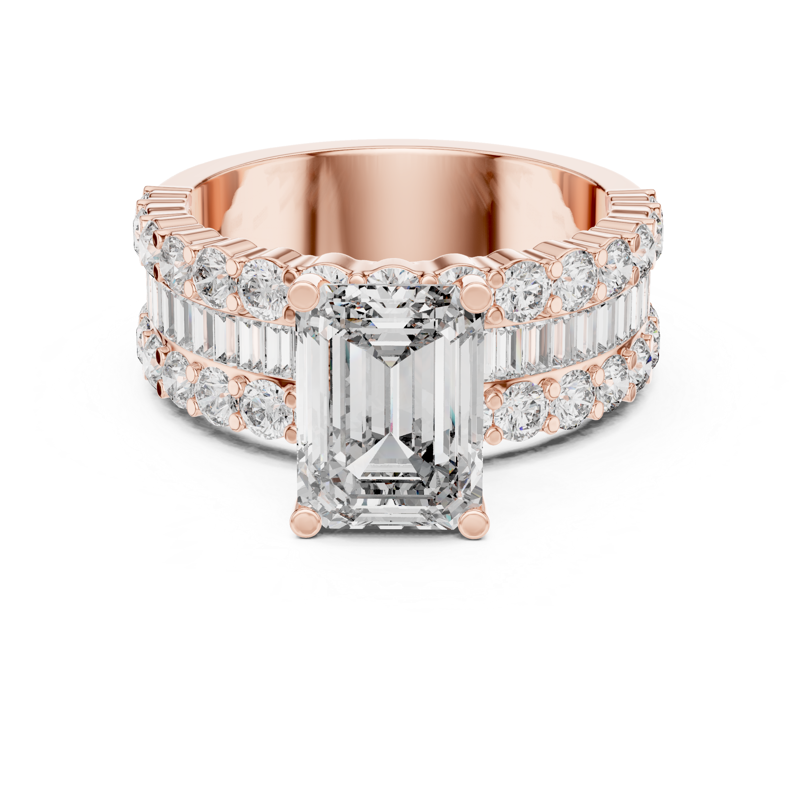 Muur Atelier Solid Gold Emerald Cut Wide Band Statement Ring