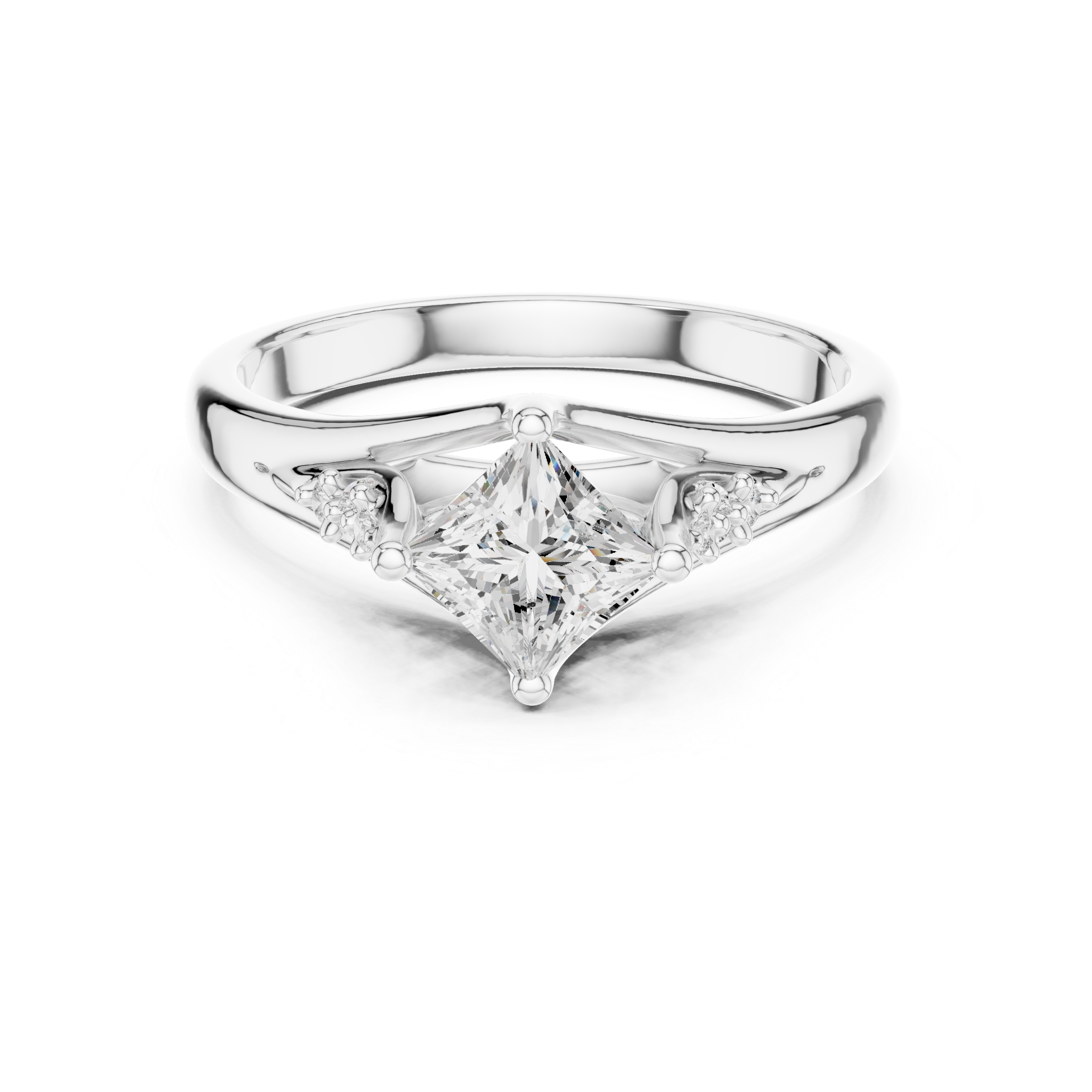 Diamond ring with a white background
