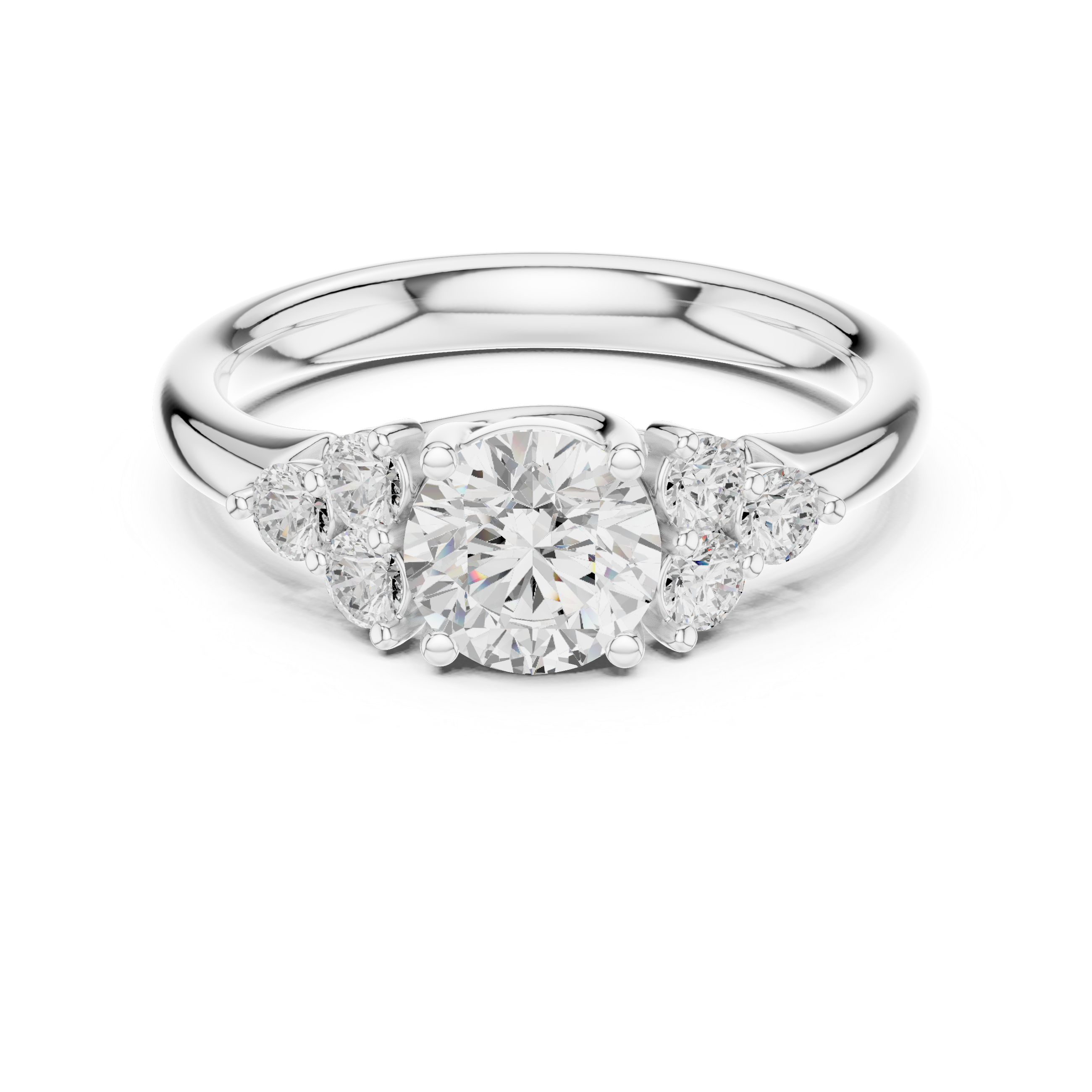 Diamond ring with a white background