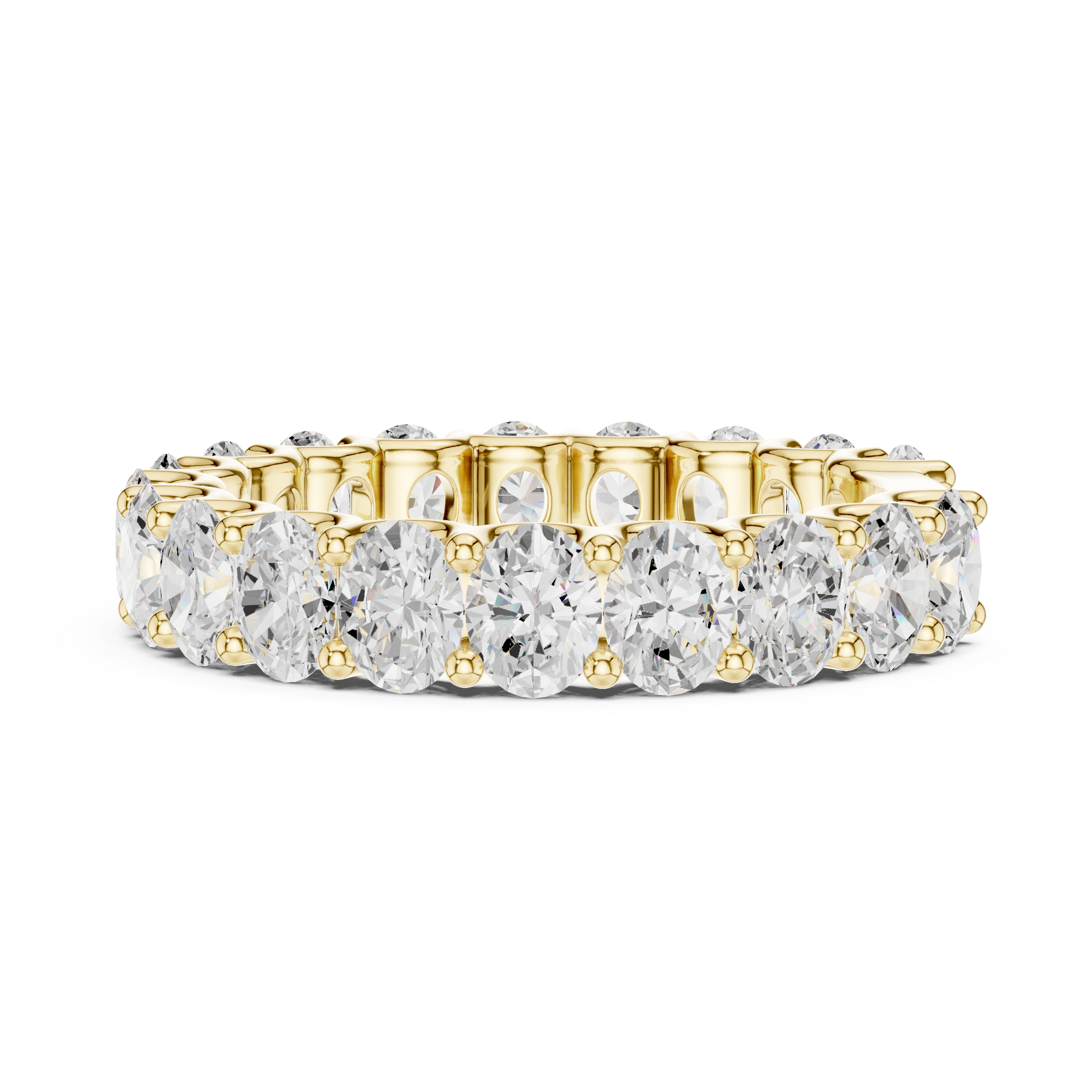 Gold and diamond ring on a white background