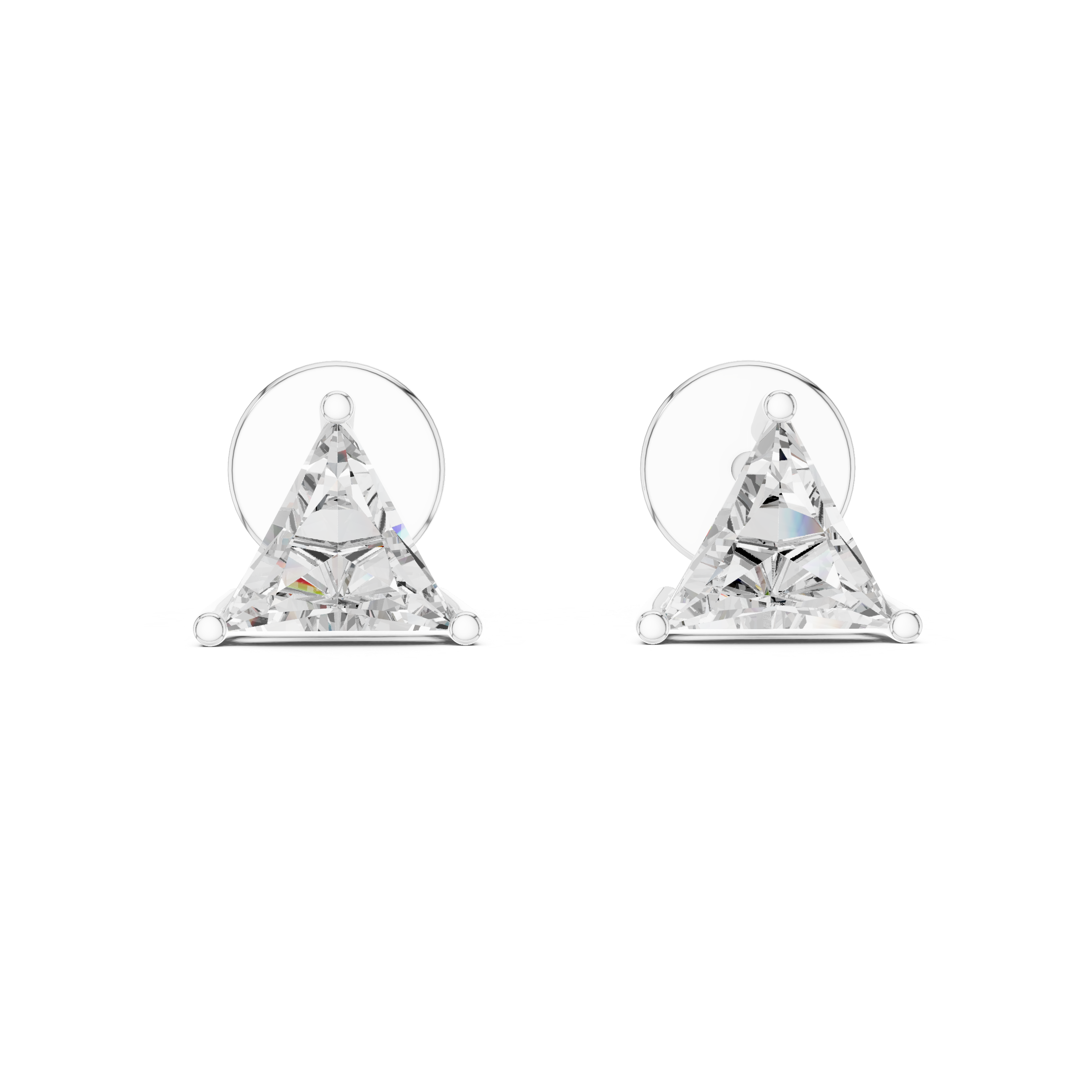 The Greenwich Earrings - Trillion Cut Diamond Solitaire Studs