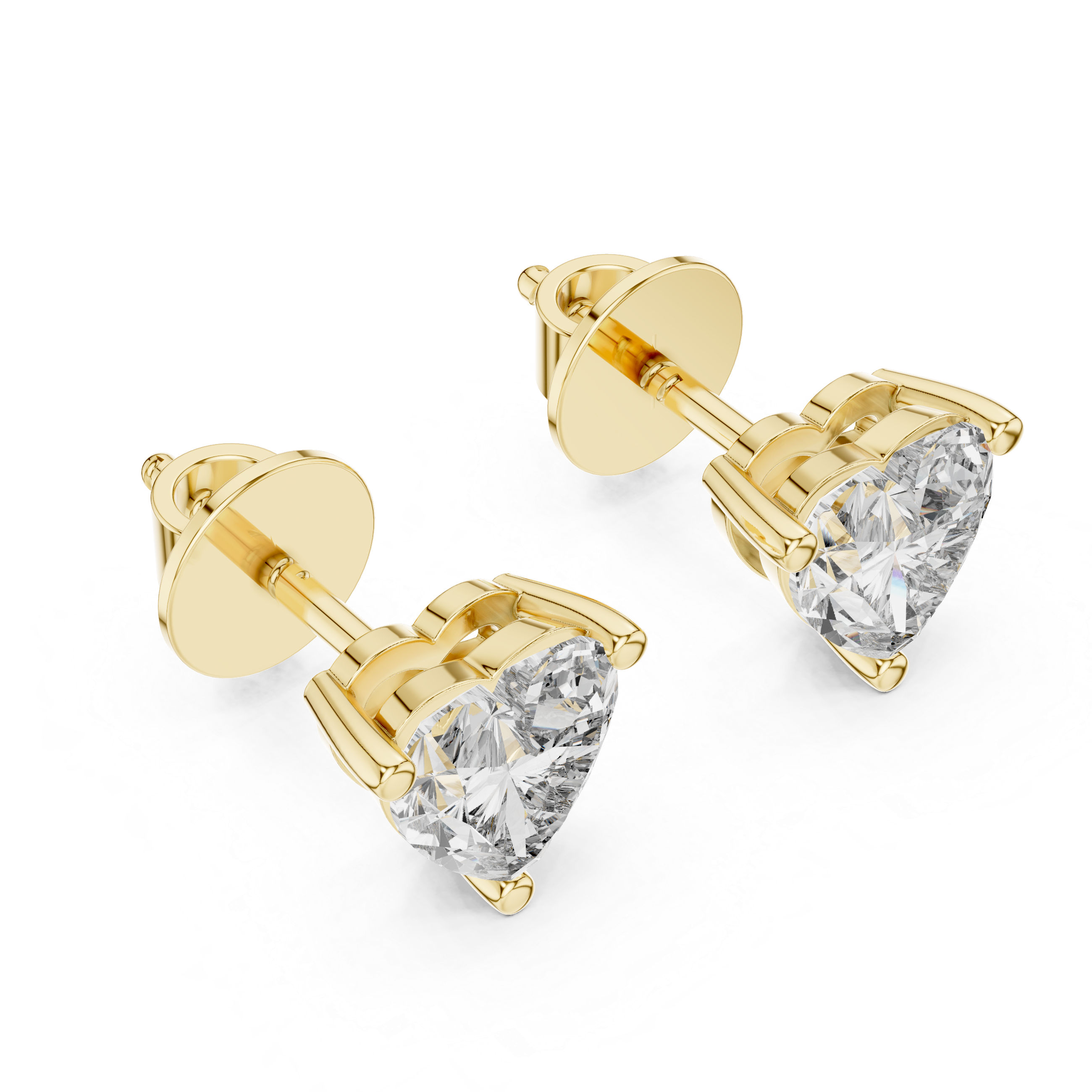 The Manchester Earrings - Heart Cut Diamond Solitaire Studs