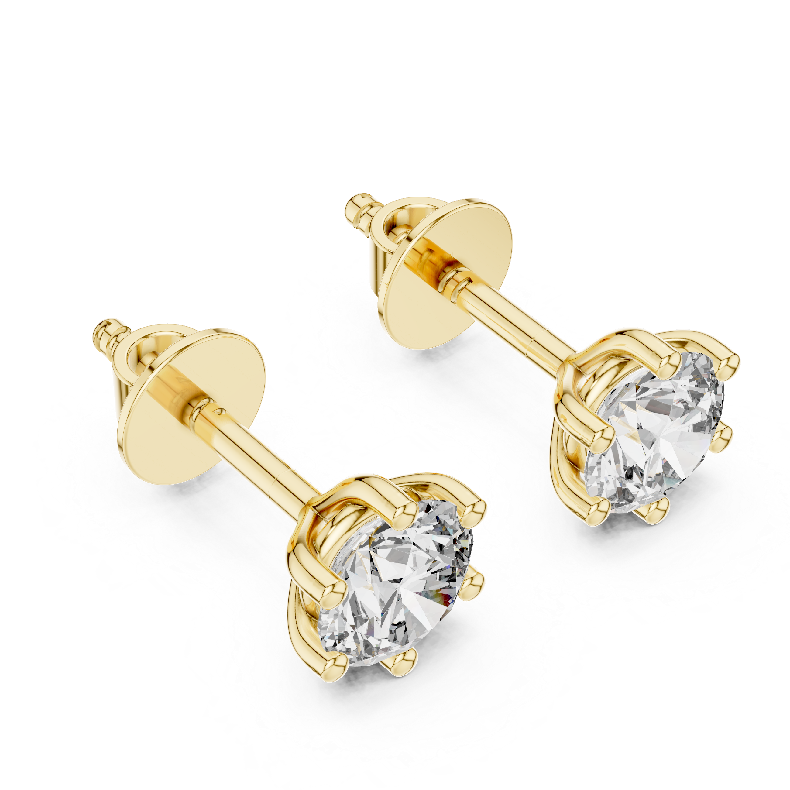 The Holstebro Earrings - Six-Prong Tulip Set Diamond Solitaire Studs