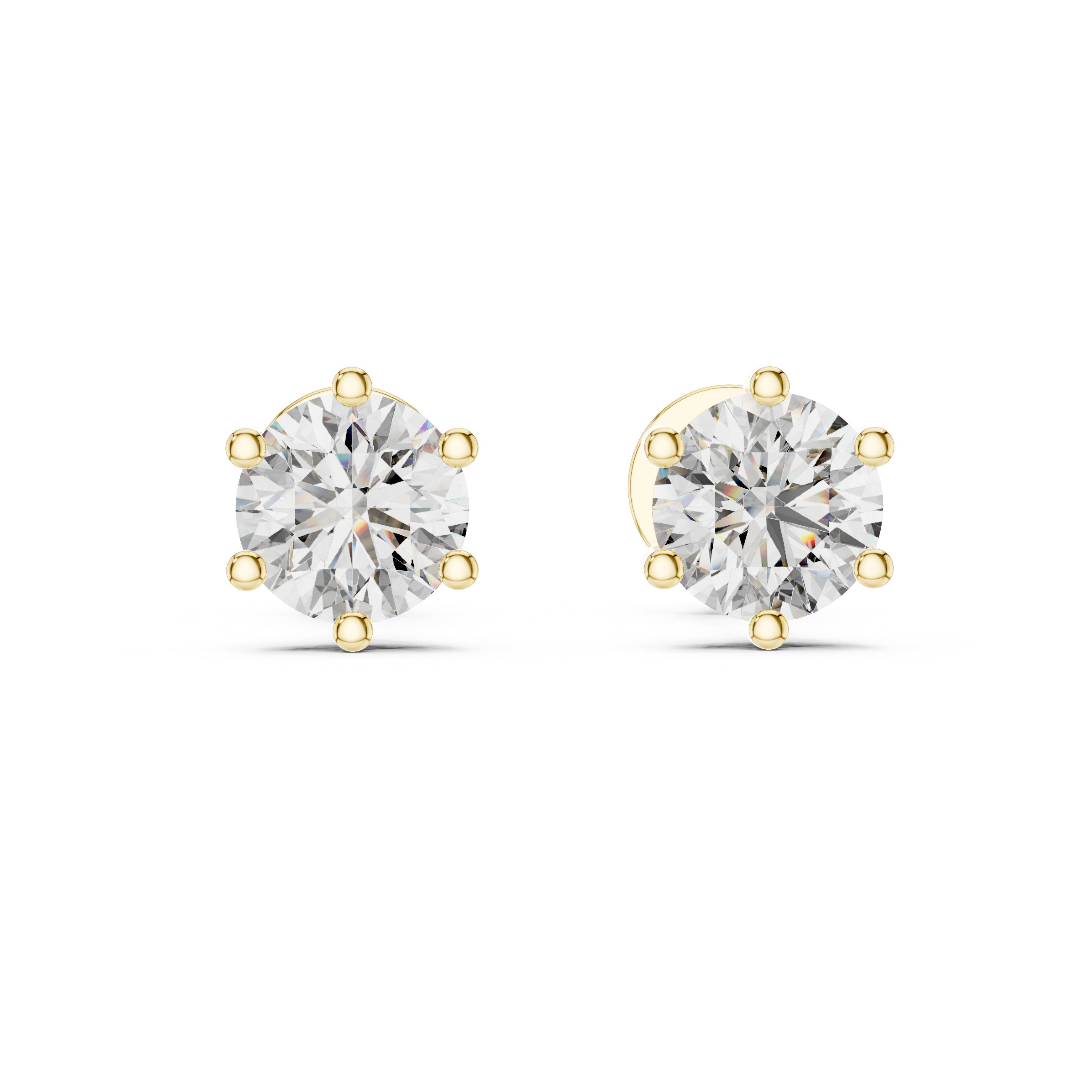 The Holstebro Earrings - Six-Prong Tulip Set Diamond Solitaire Studs