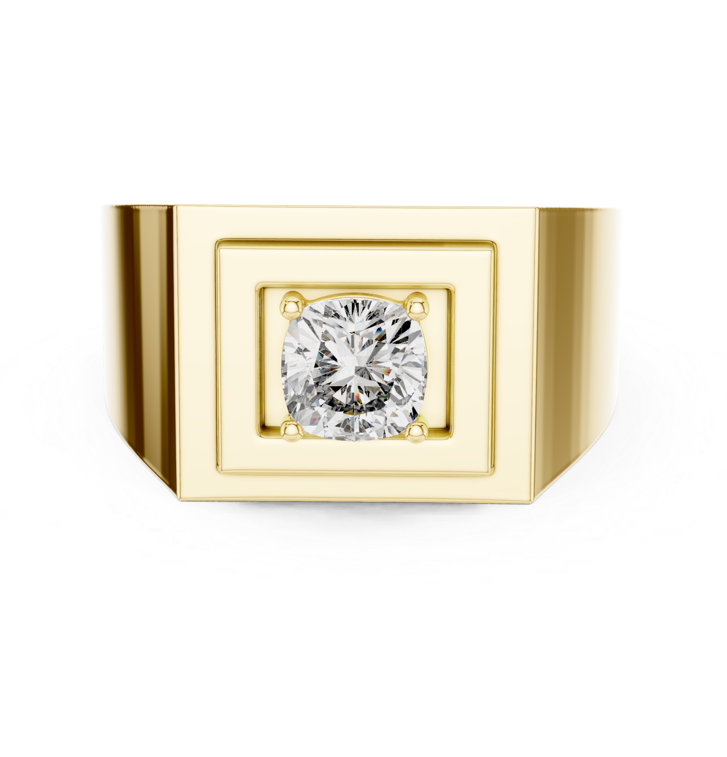 Cushion Collet Signet Ring