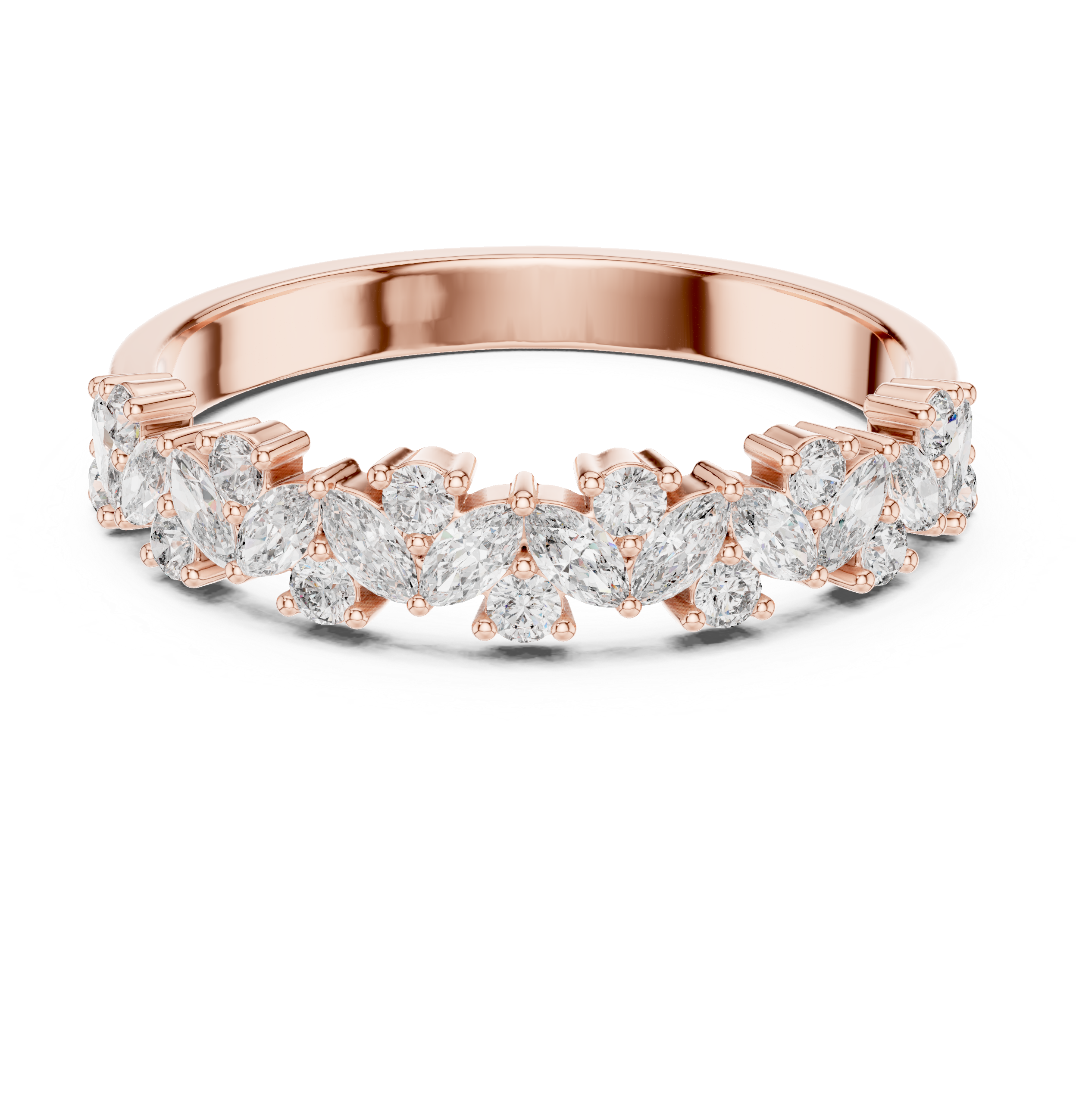 Marquise & Round Half-Eternity Band