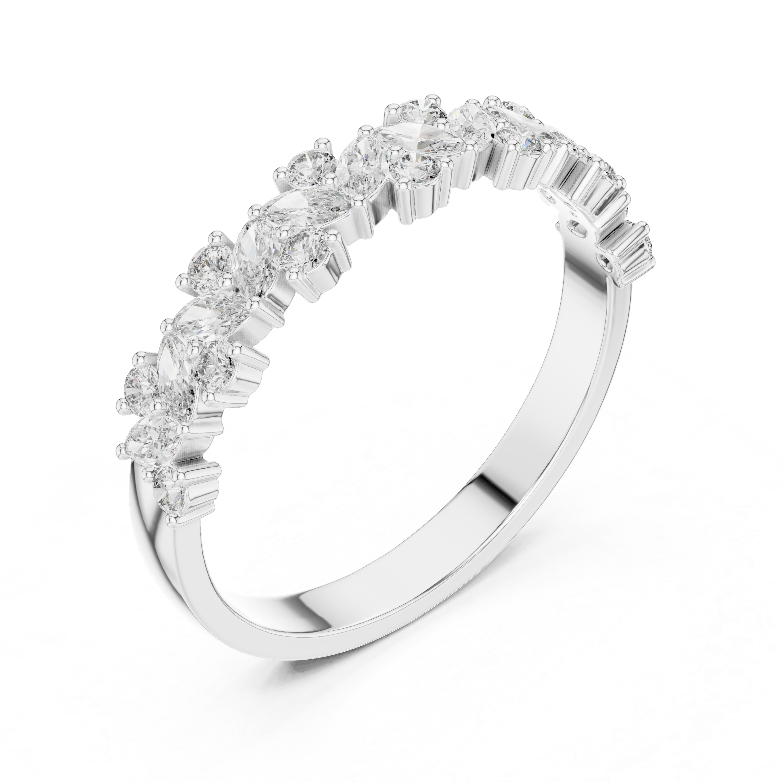 Marquise & Round Half-Eternity Band