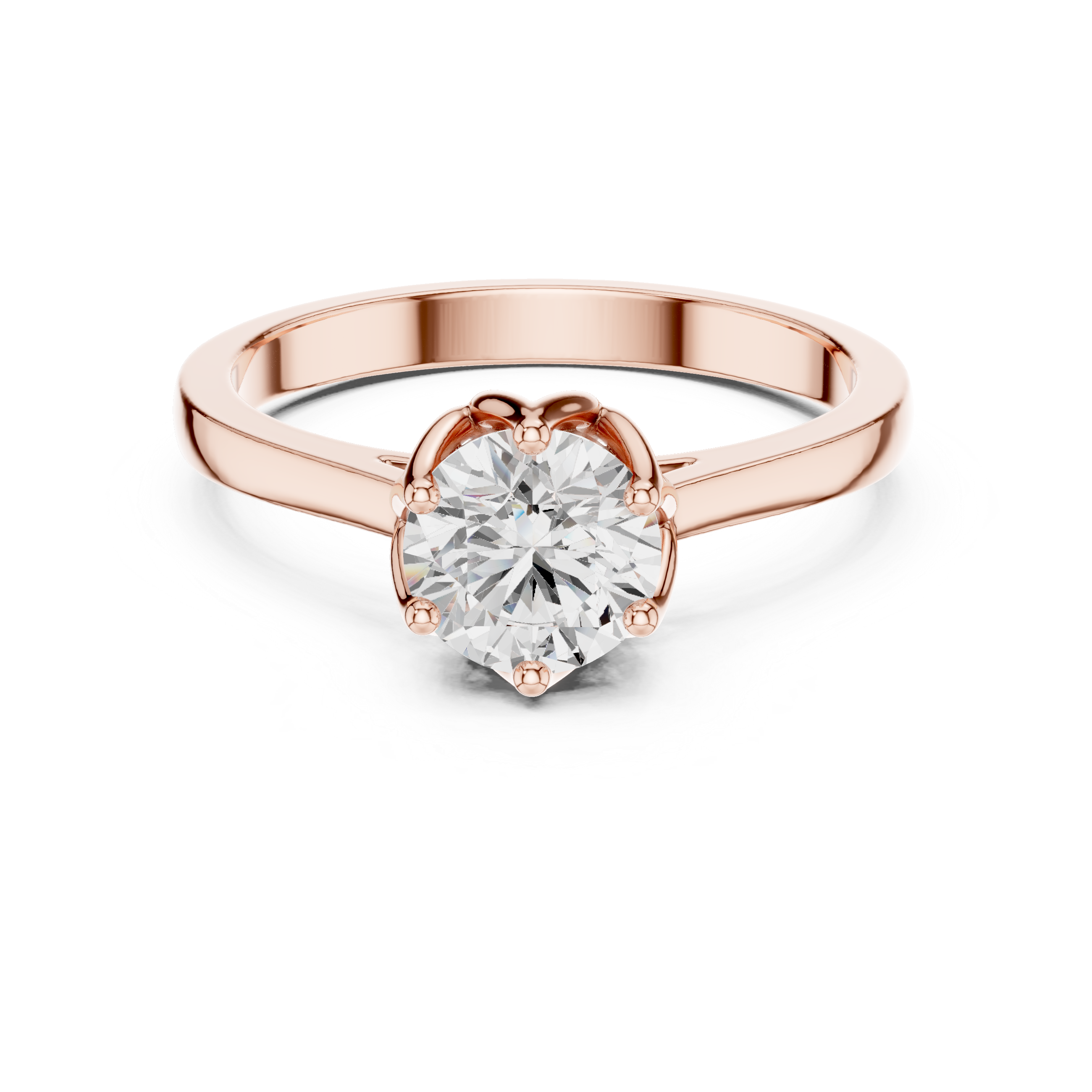 6-Prong Crown Round Solitaire — 14K Yellow Gold