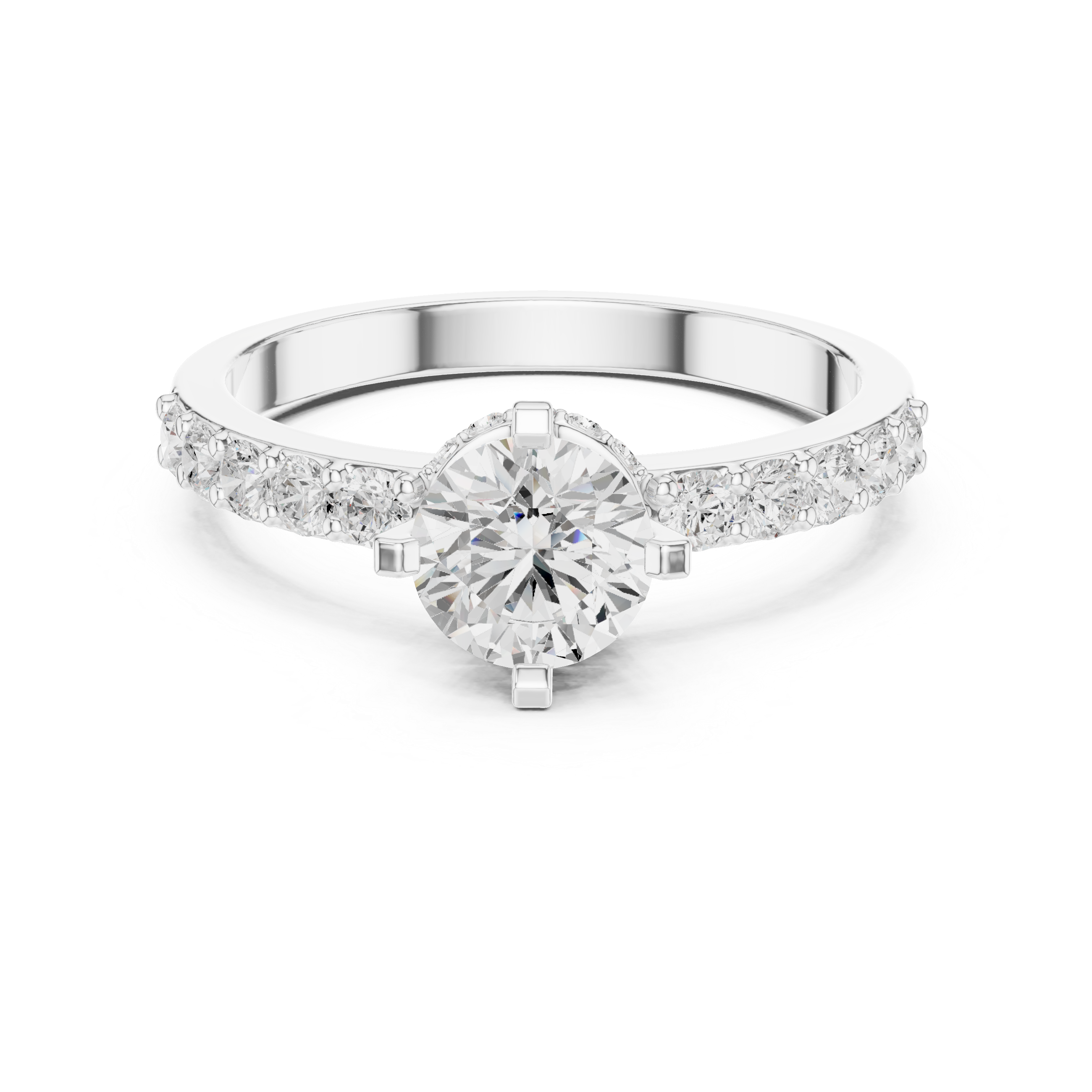 Round Hidden-Halo Pavé Ring