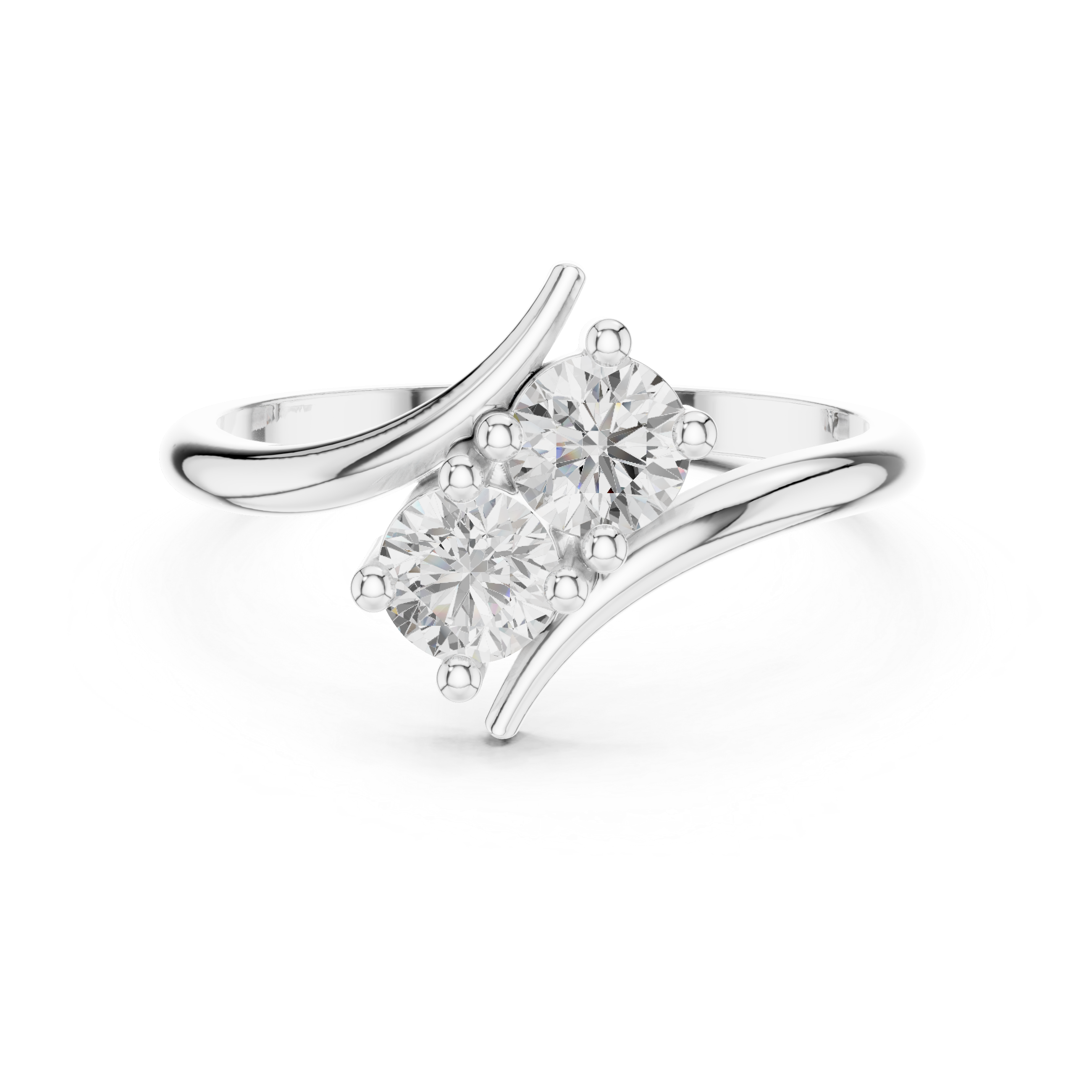 Toi et Moi Round Collet Ring