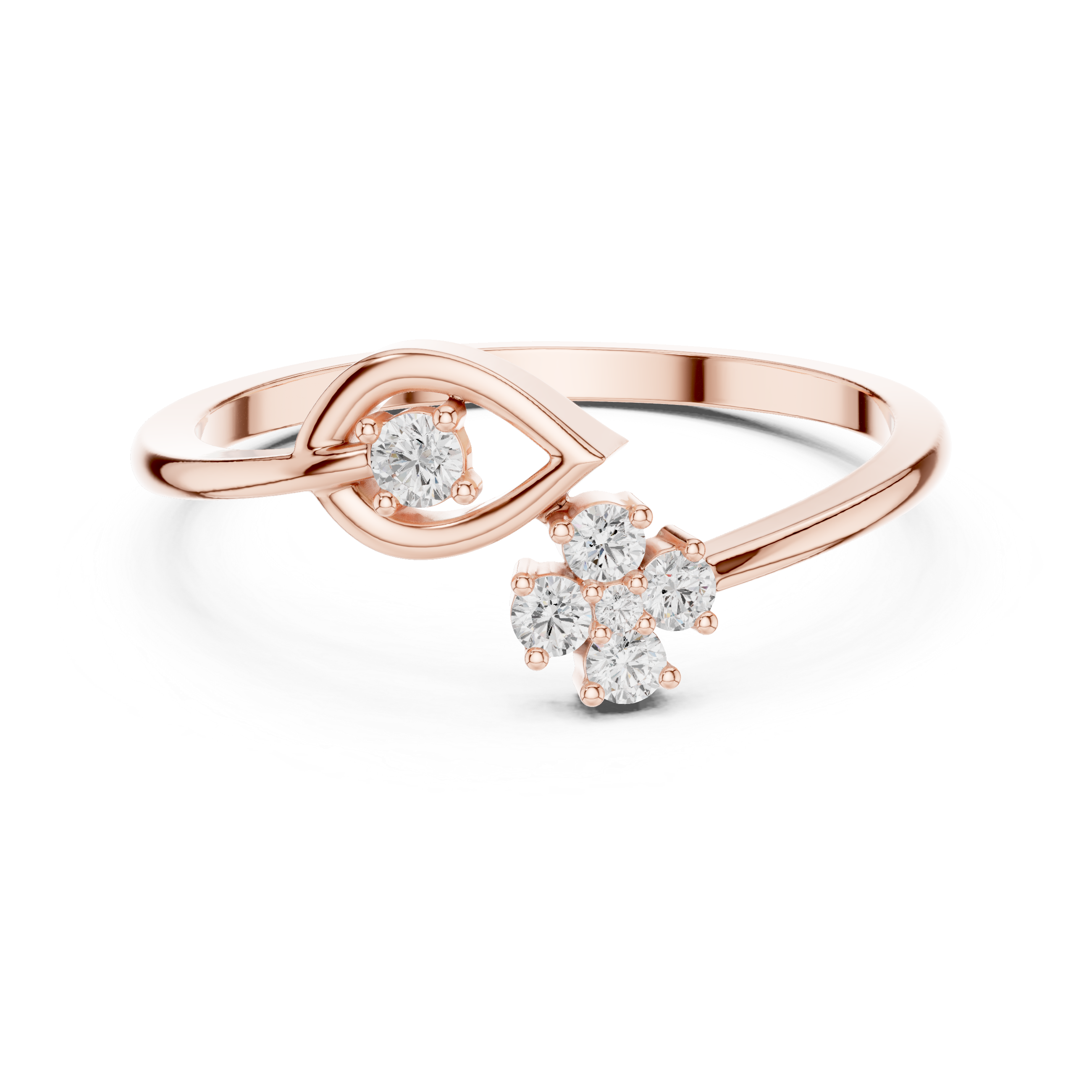 Dainty Bypass Cluster Ring