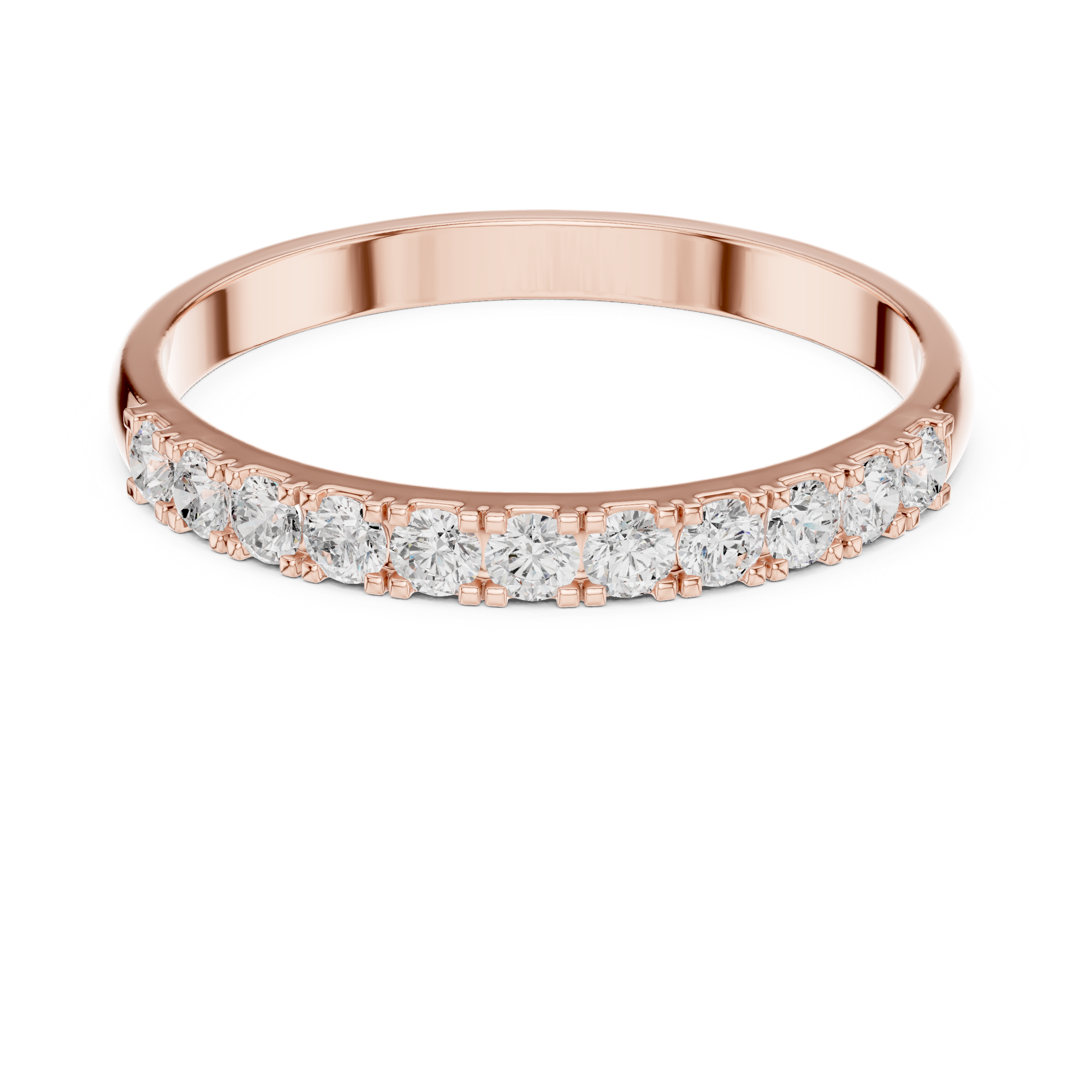 Round diamond micro-prong band