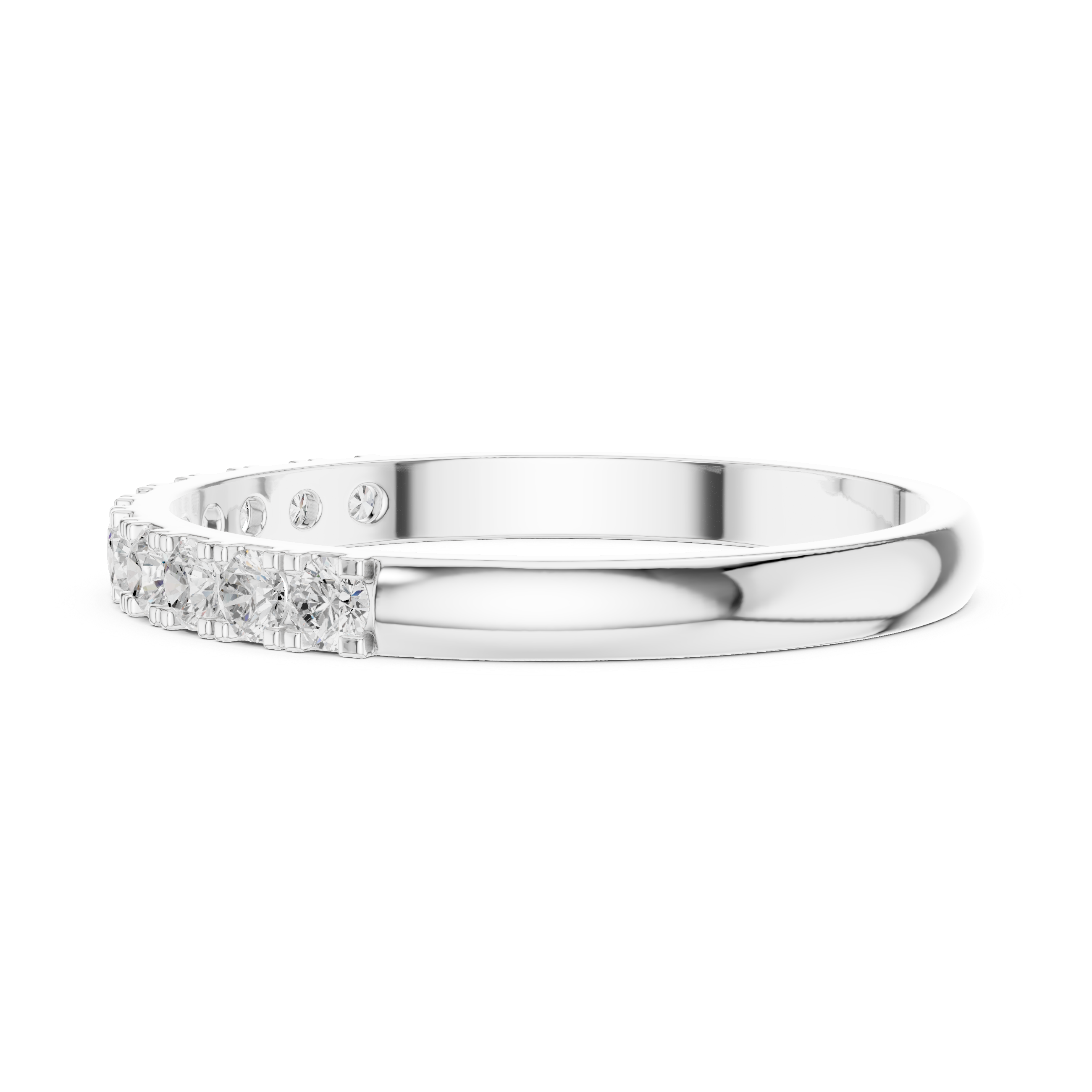 Round diamond micro-prong band
