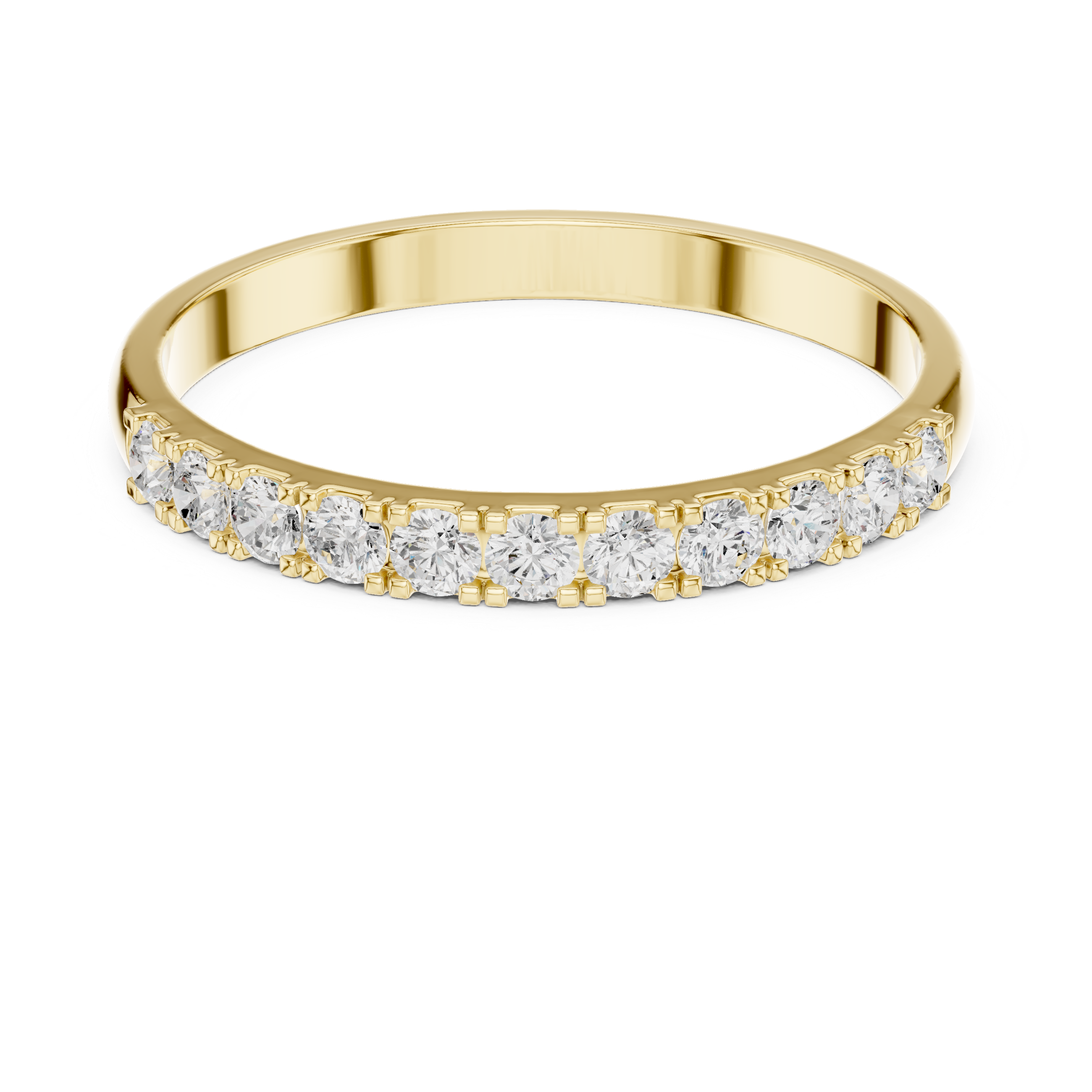 Round diamond micro-prong band