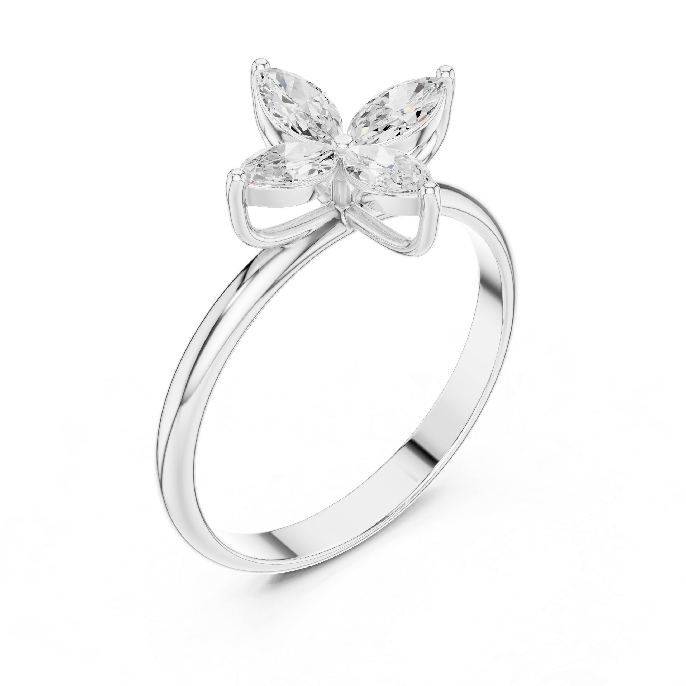 Marquise flower cluster ring