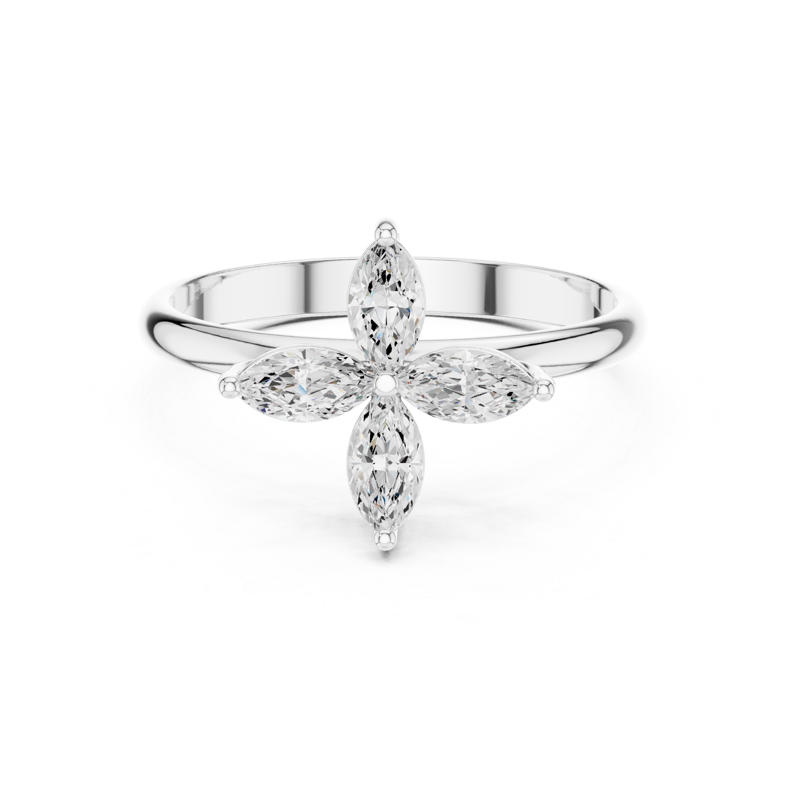 Marquise flower cluster ring