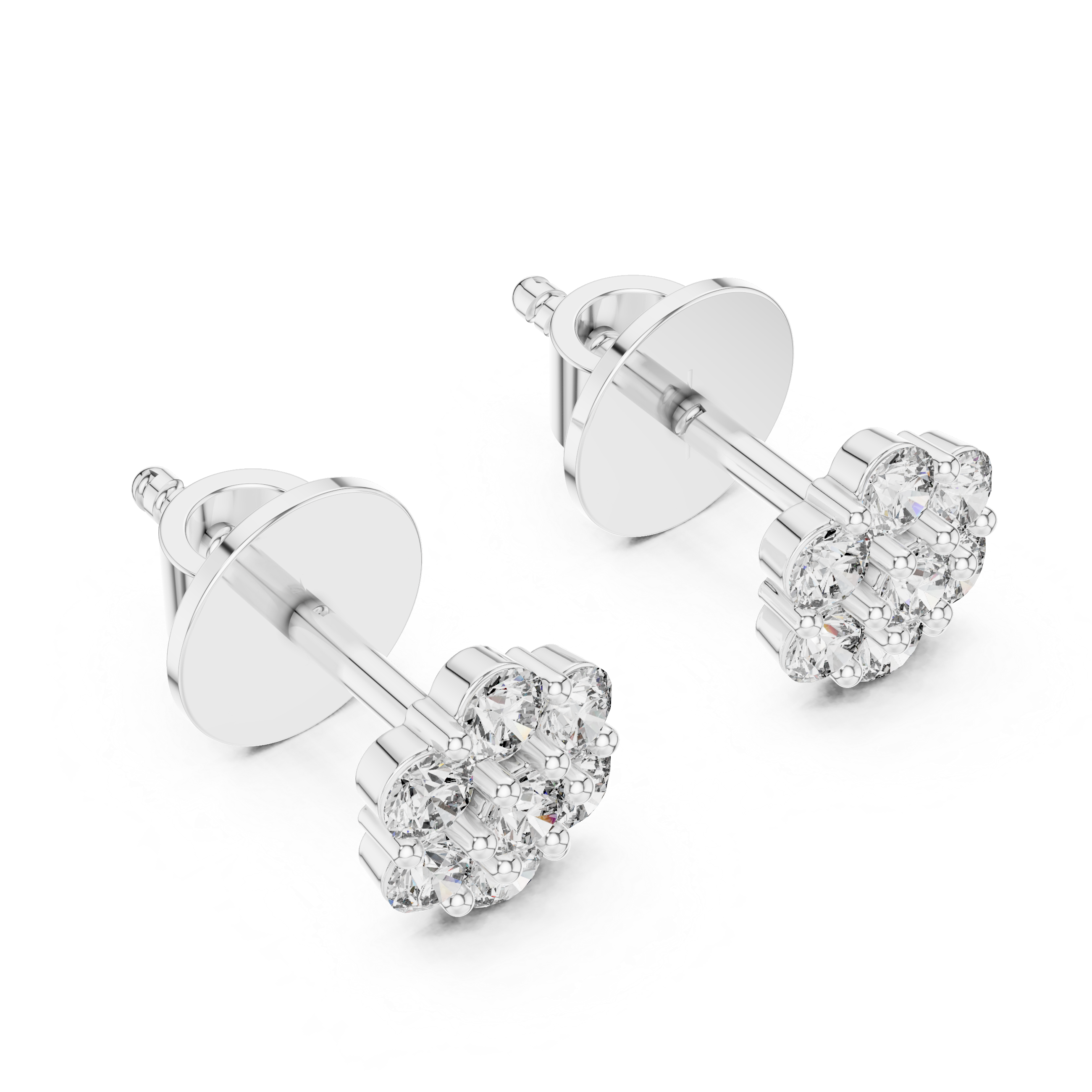 The Sydney Earrings - Seven-Stone Diamond Cluster Studs