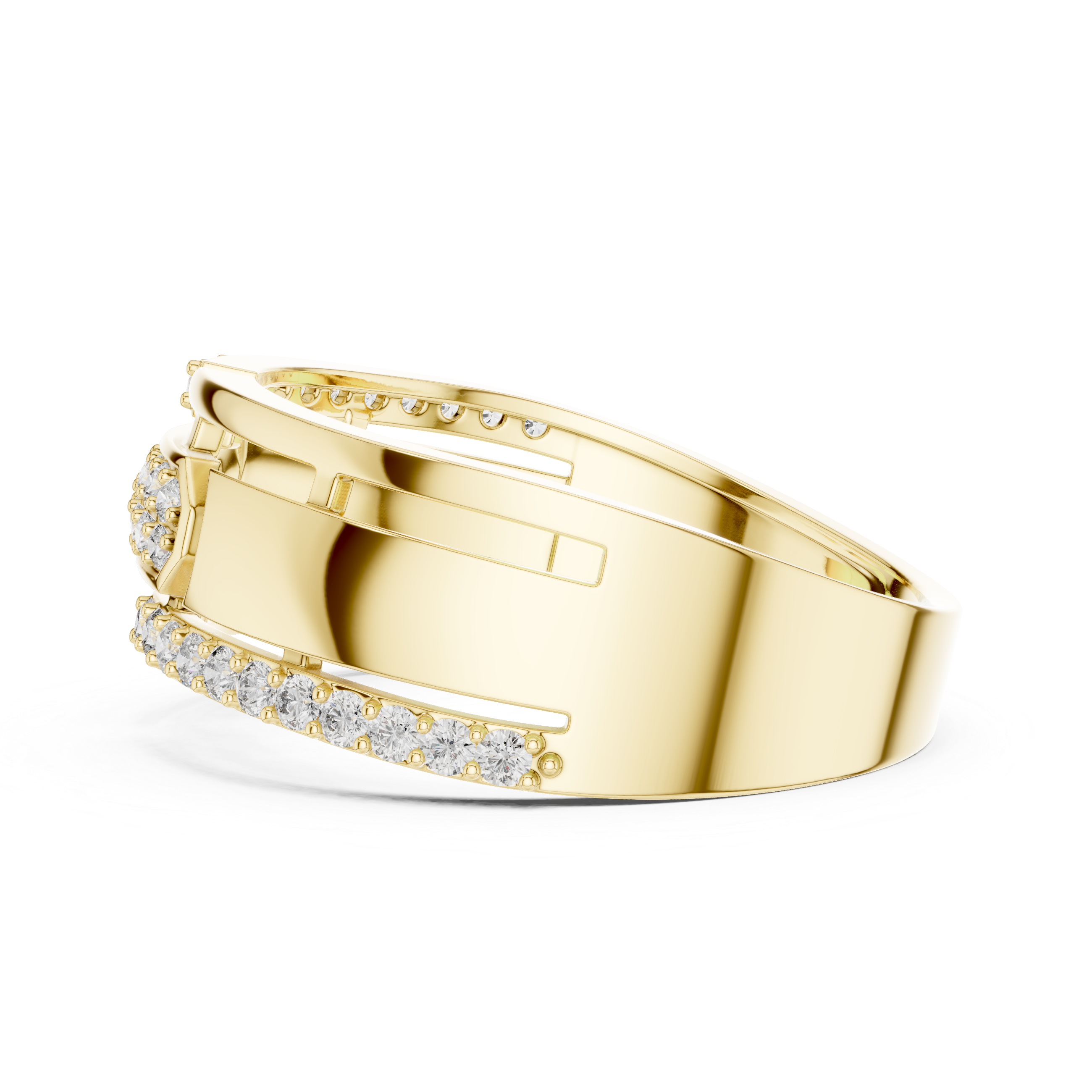 Muur Atelier Solid Gold Architectural Split Shank Diamond Band