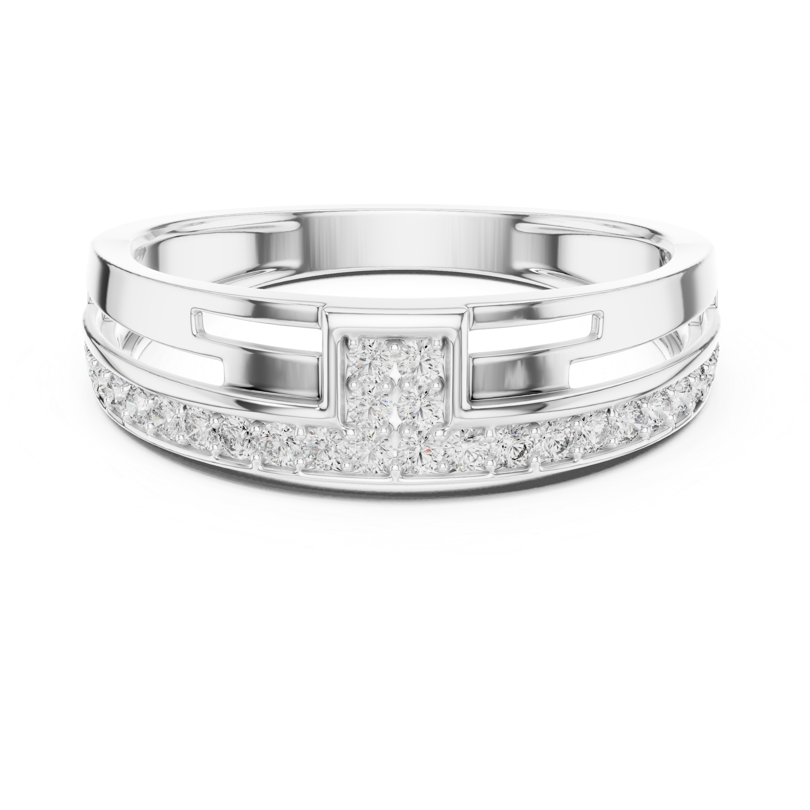 Muur Atelier Solid Gold Geometric Parallel Bar Diamond Band