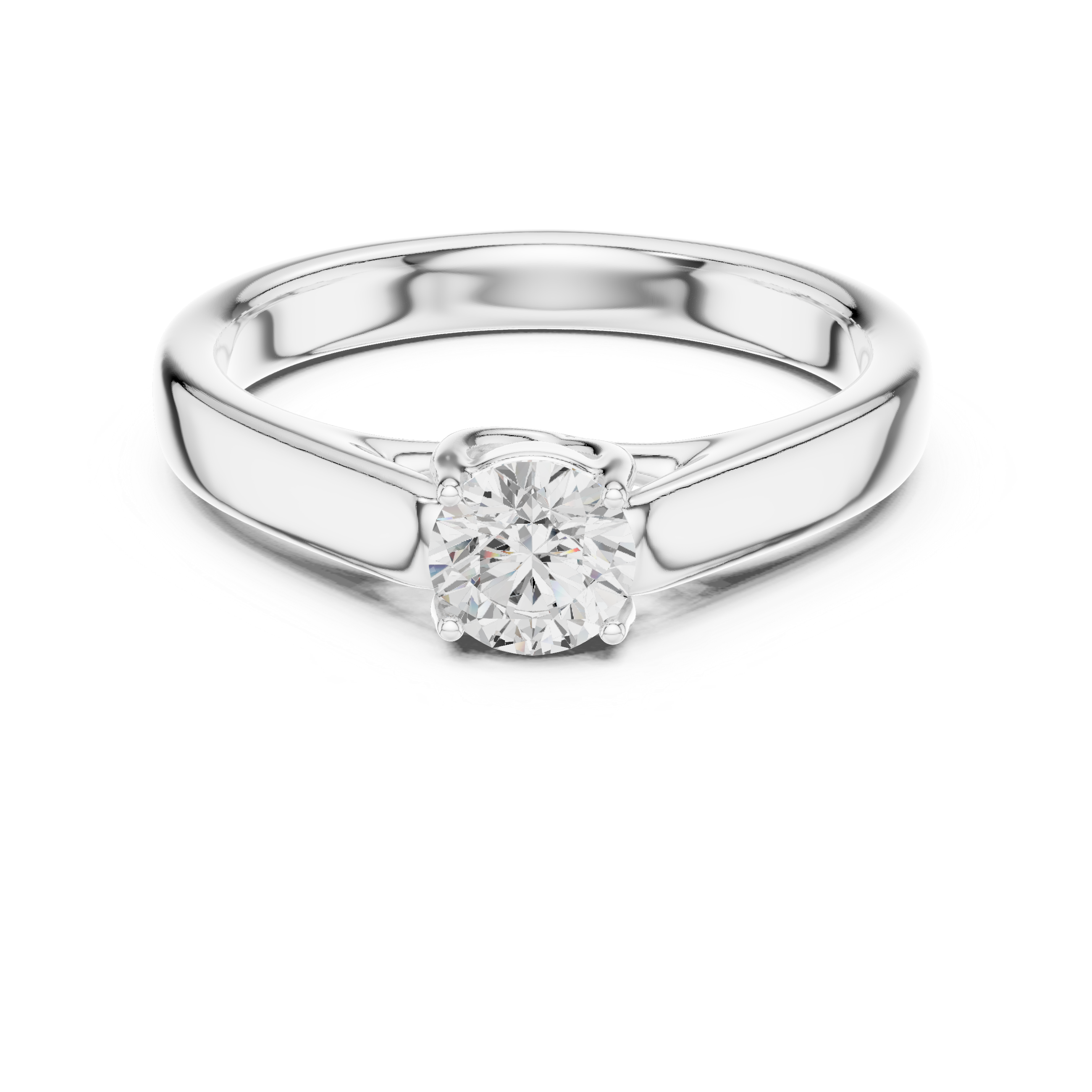 Muur Atelier Solid Gold Minimalist Cathedral Solitaire Diamond Engagement Ring