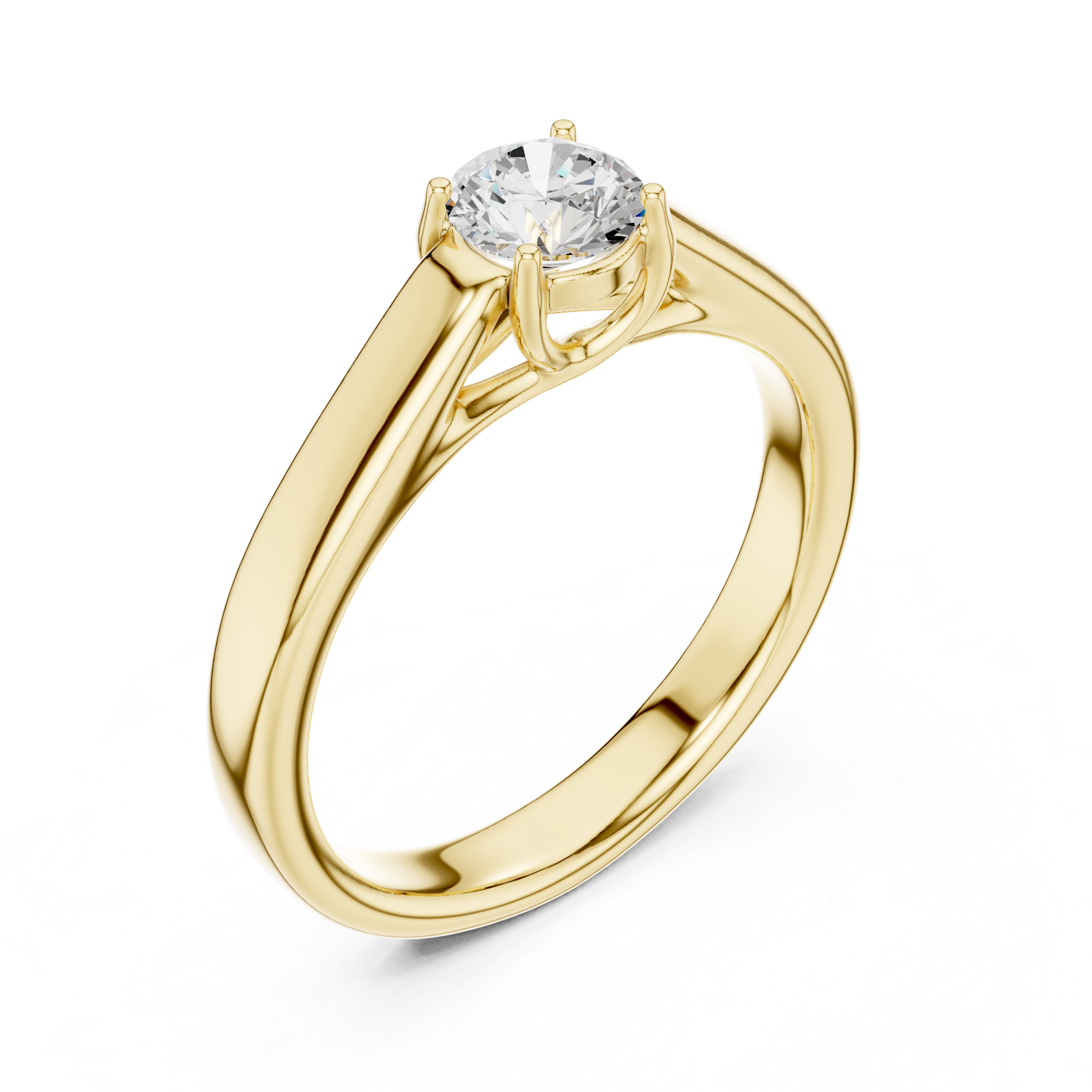 Muur Atelier Solid Gold Minimalist Cathedral Solitaire Diamond Engagement Ring