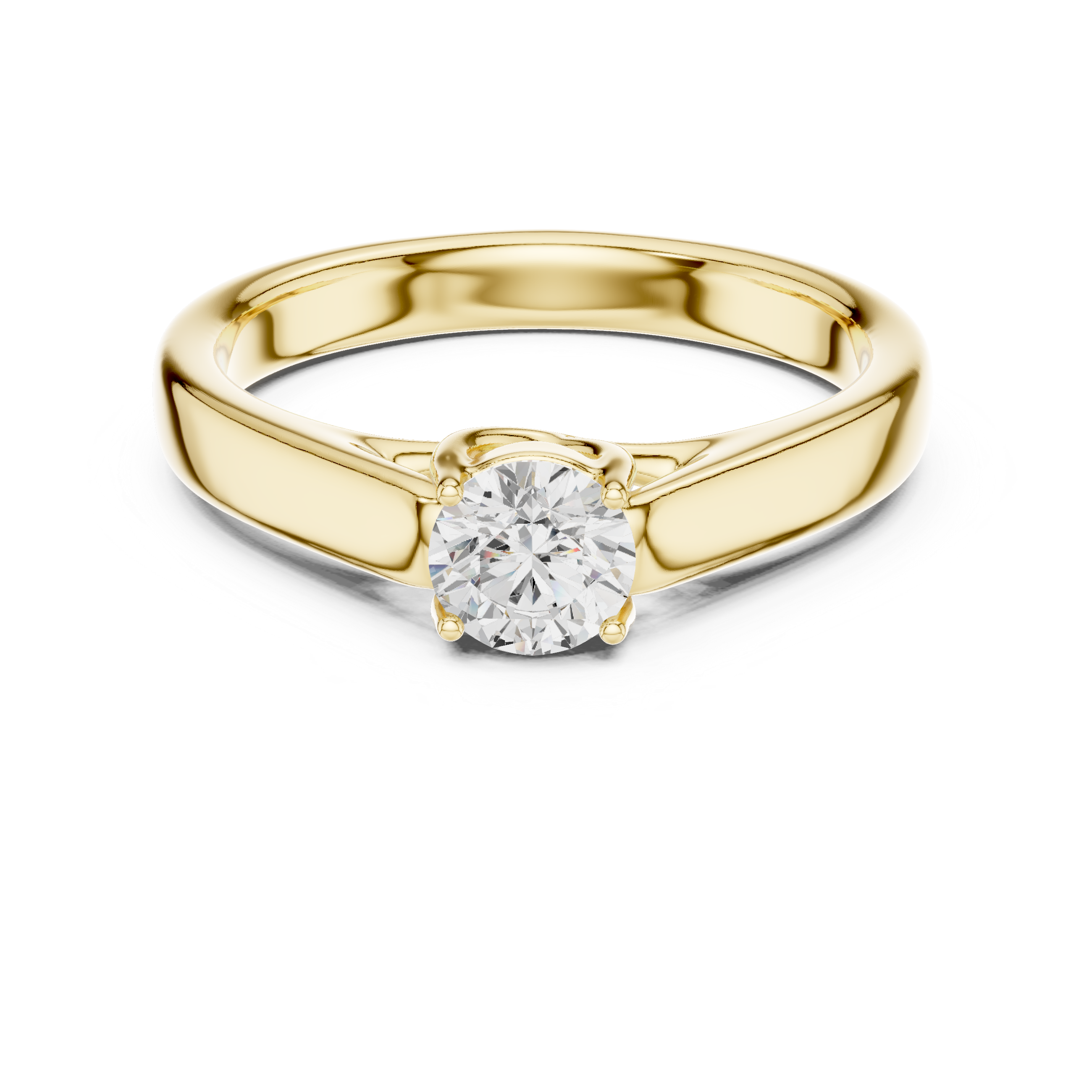 Muur Atelier Solid Gold Minimalist Cathedral Solitaire Diamond Engagement Ring