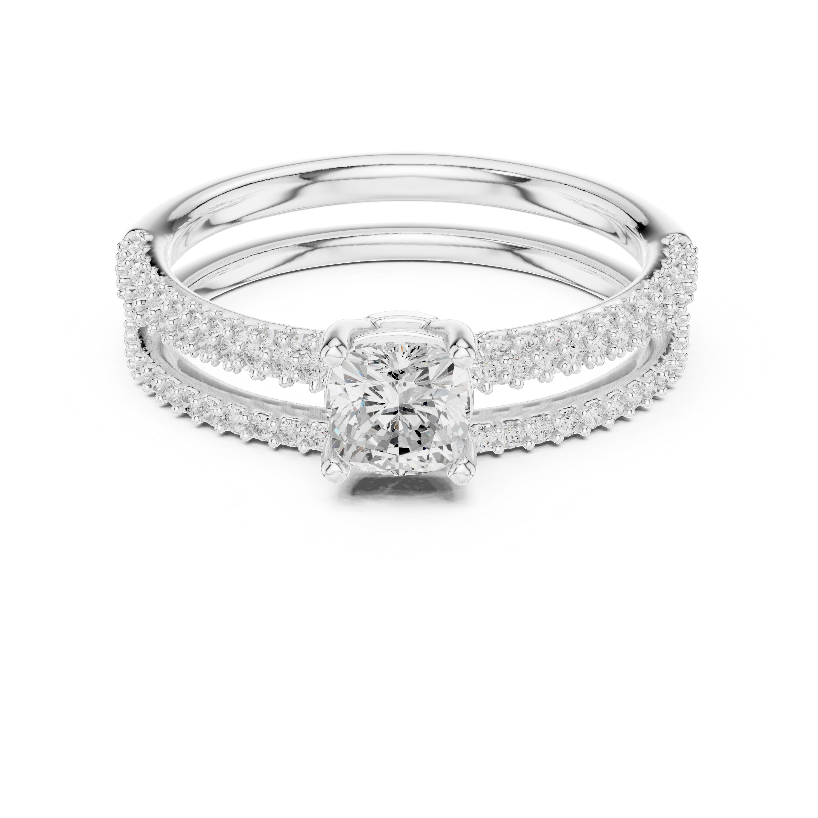 Muur Atelier Solid Gold Cushion Cut Diamond Solitaire Bridal Set