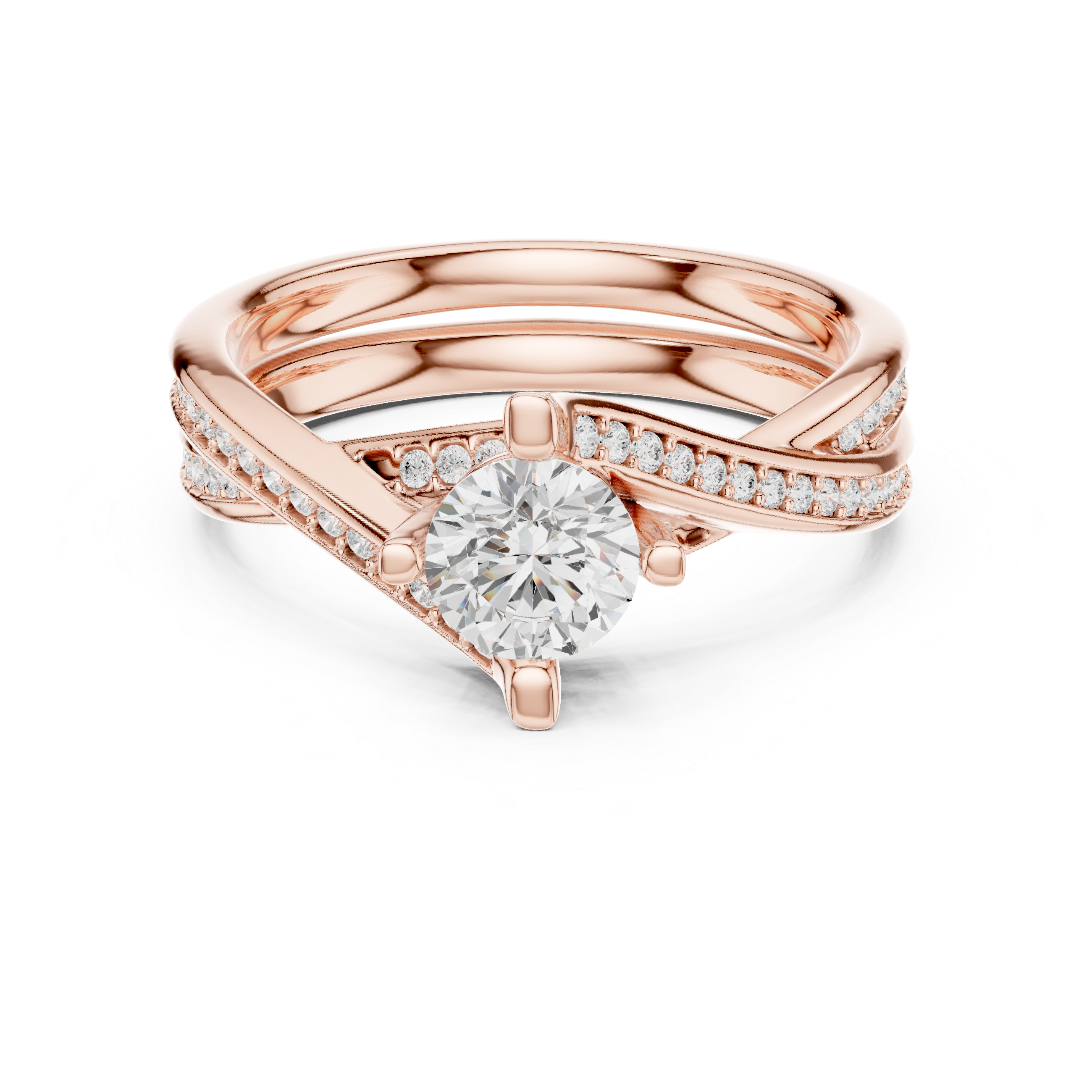 Muur Atelier Solid Gold  Asymmetrical Infinity Pavé Diamond Engagement Ring
