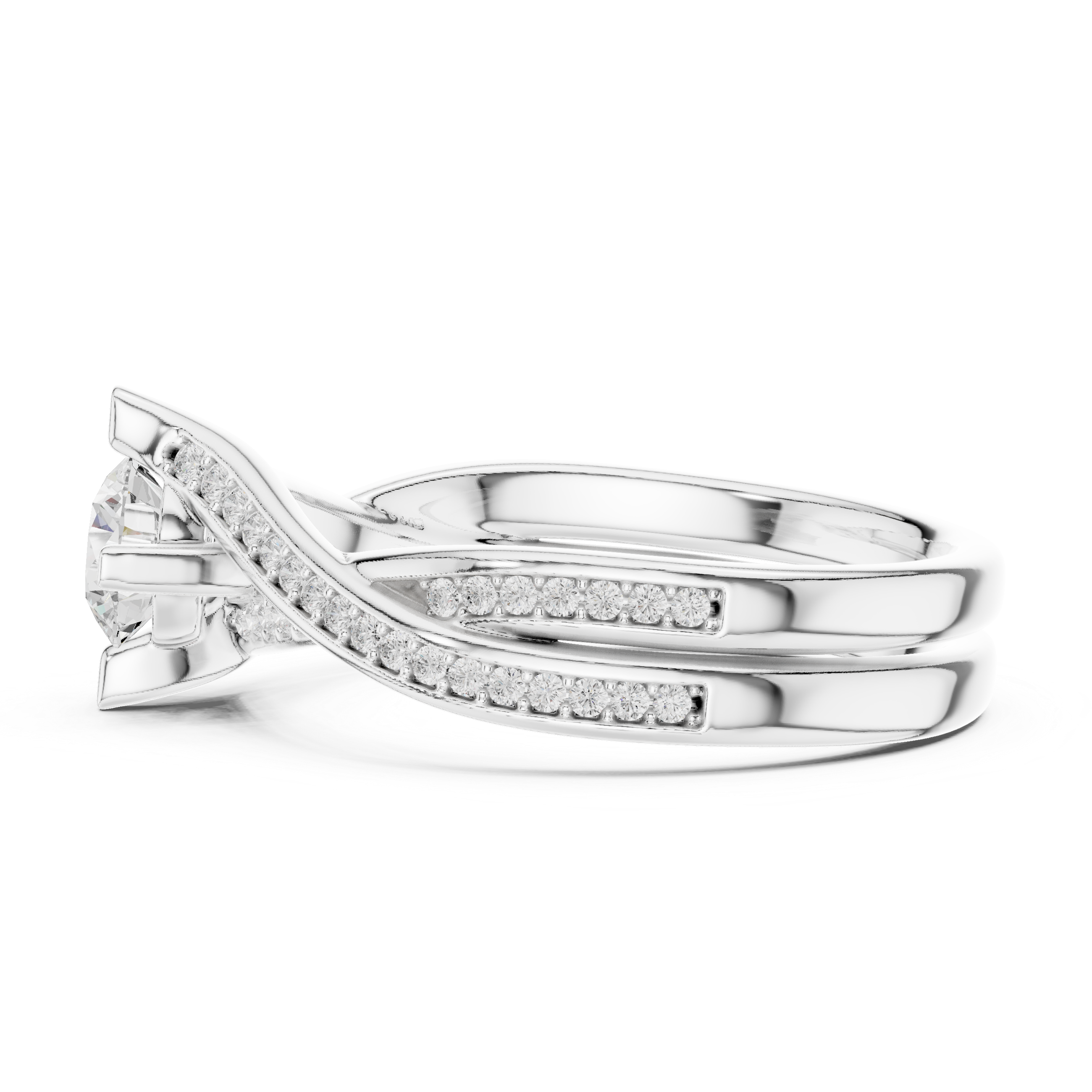 Muur Atelier Solid Gold  Asymmetrical Infinity Pavé Diamond Engagement Ring