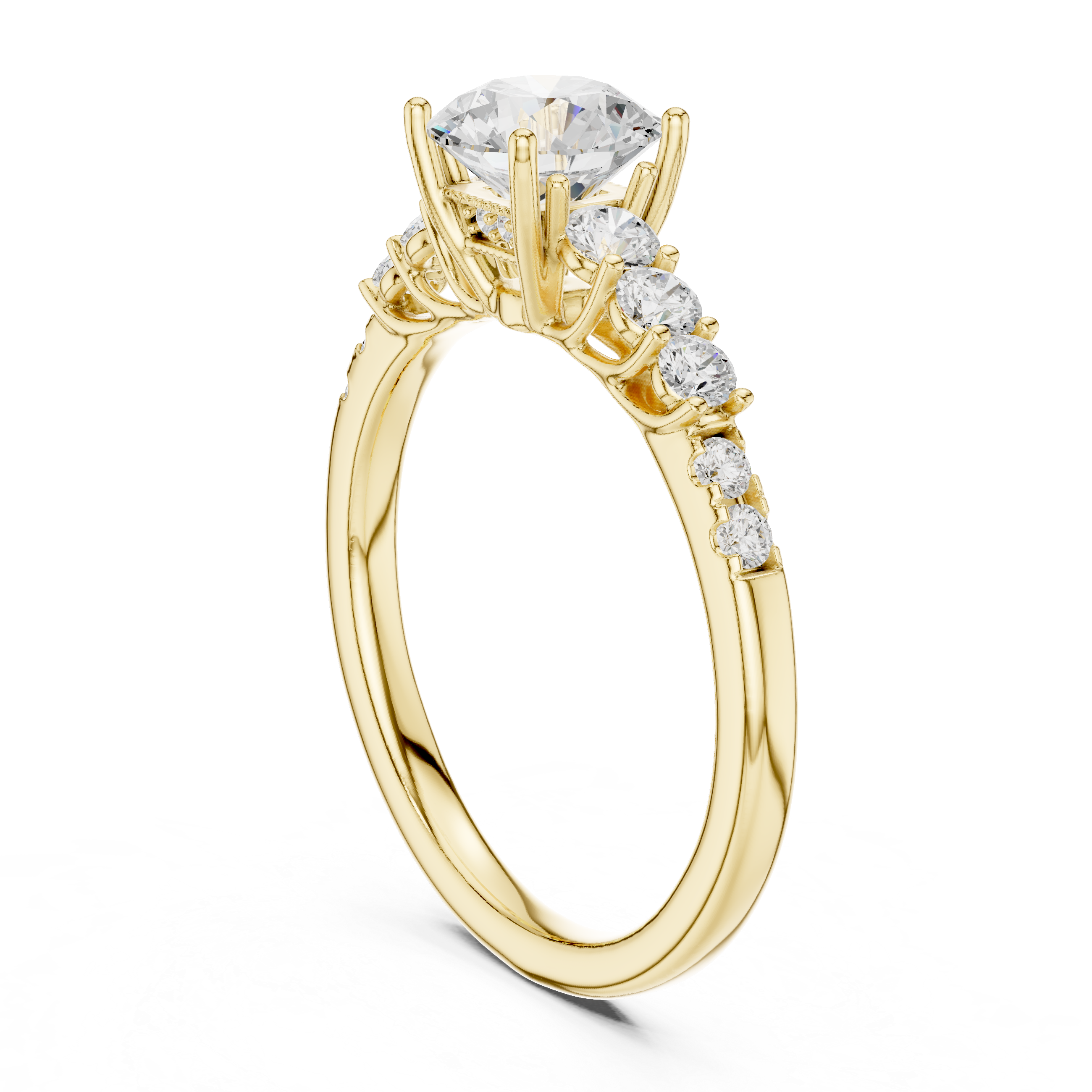 Muur Atelier Solid Gold Sculptural Cathedral Diamond Engagement Ring