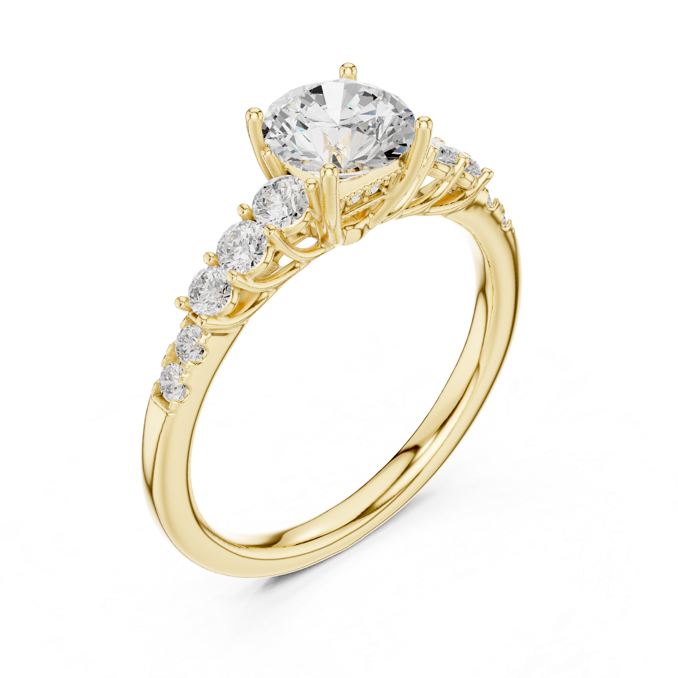 Muur Atelier Solid Gold Sculptural Cathedral Diamond Engagement Ring