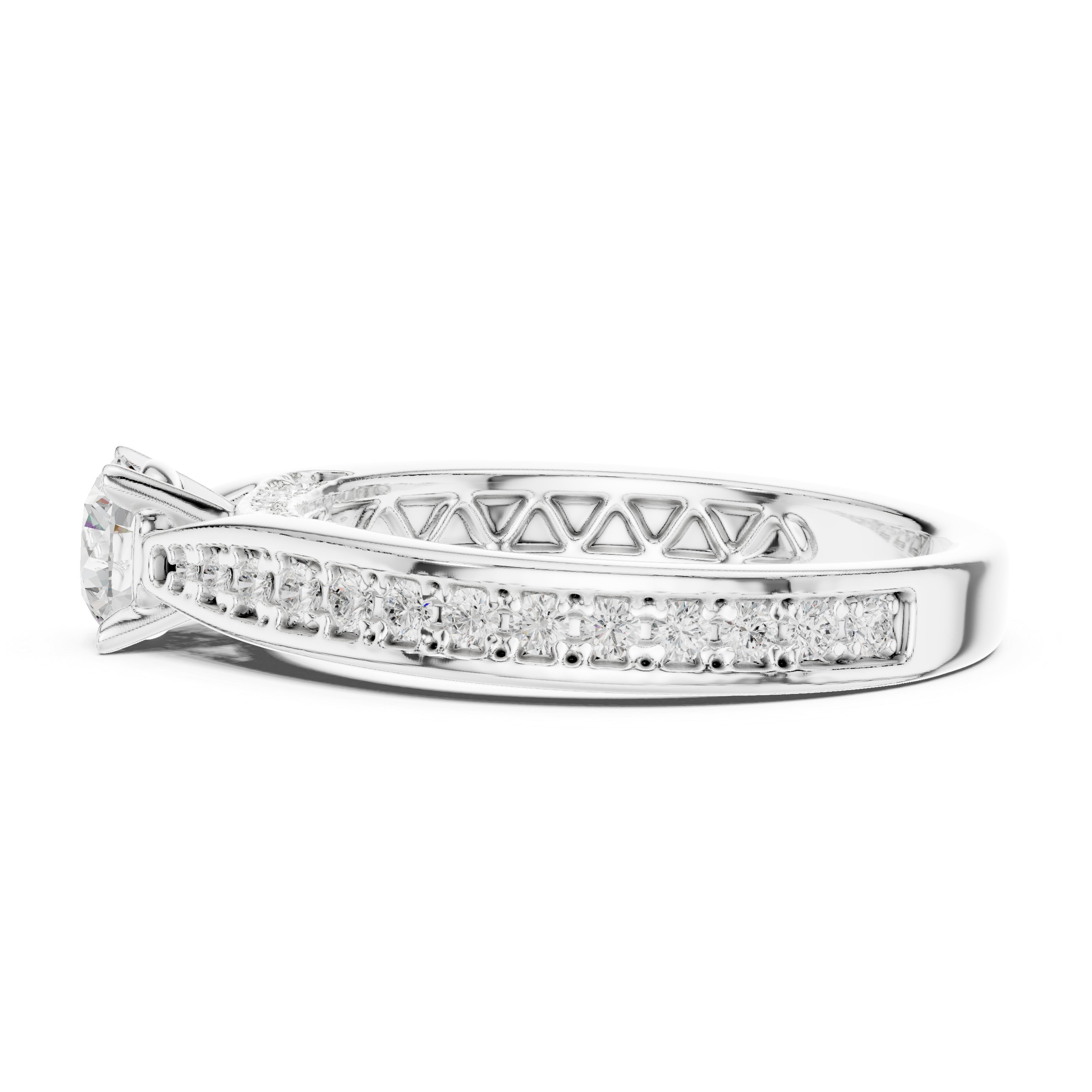 Muur Atelier Solid Gold Elevated Pavé Solitaire Engagement Ring