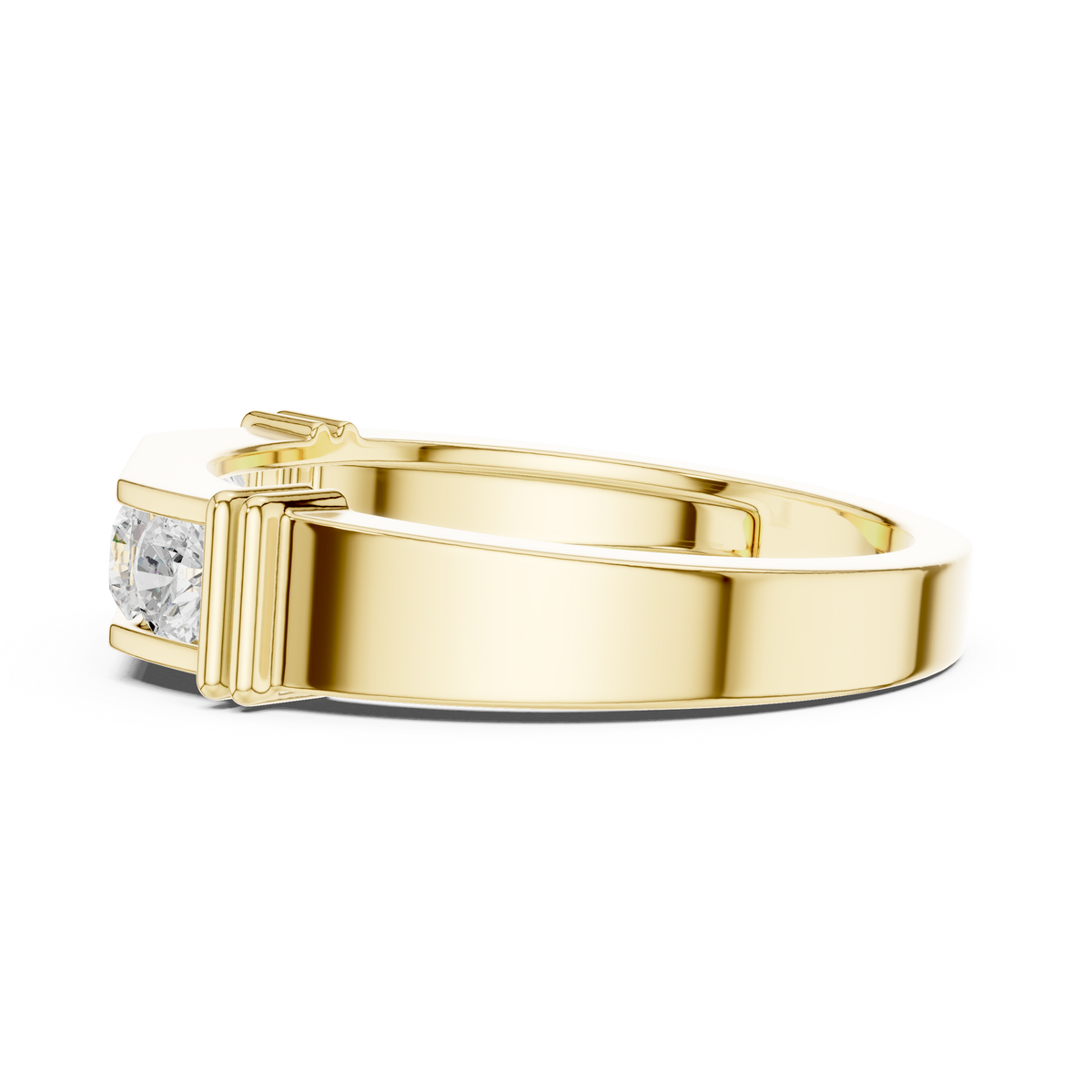 The Mandal Ring - Modern 5-Stone Diamond Pavé Men's Band