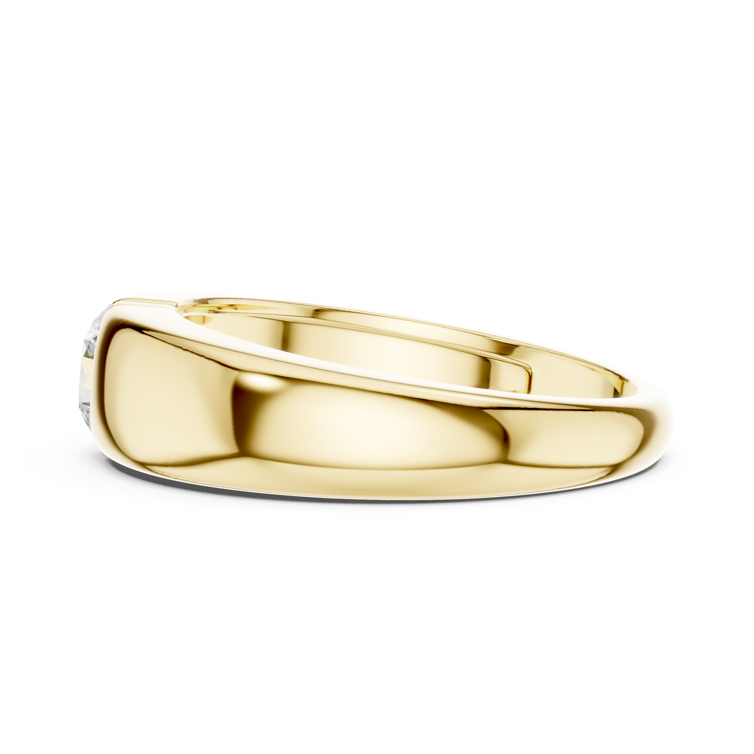 Gold ring on a white background