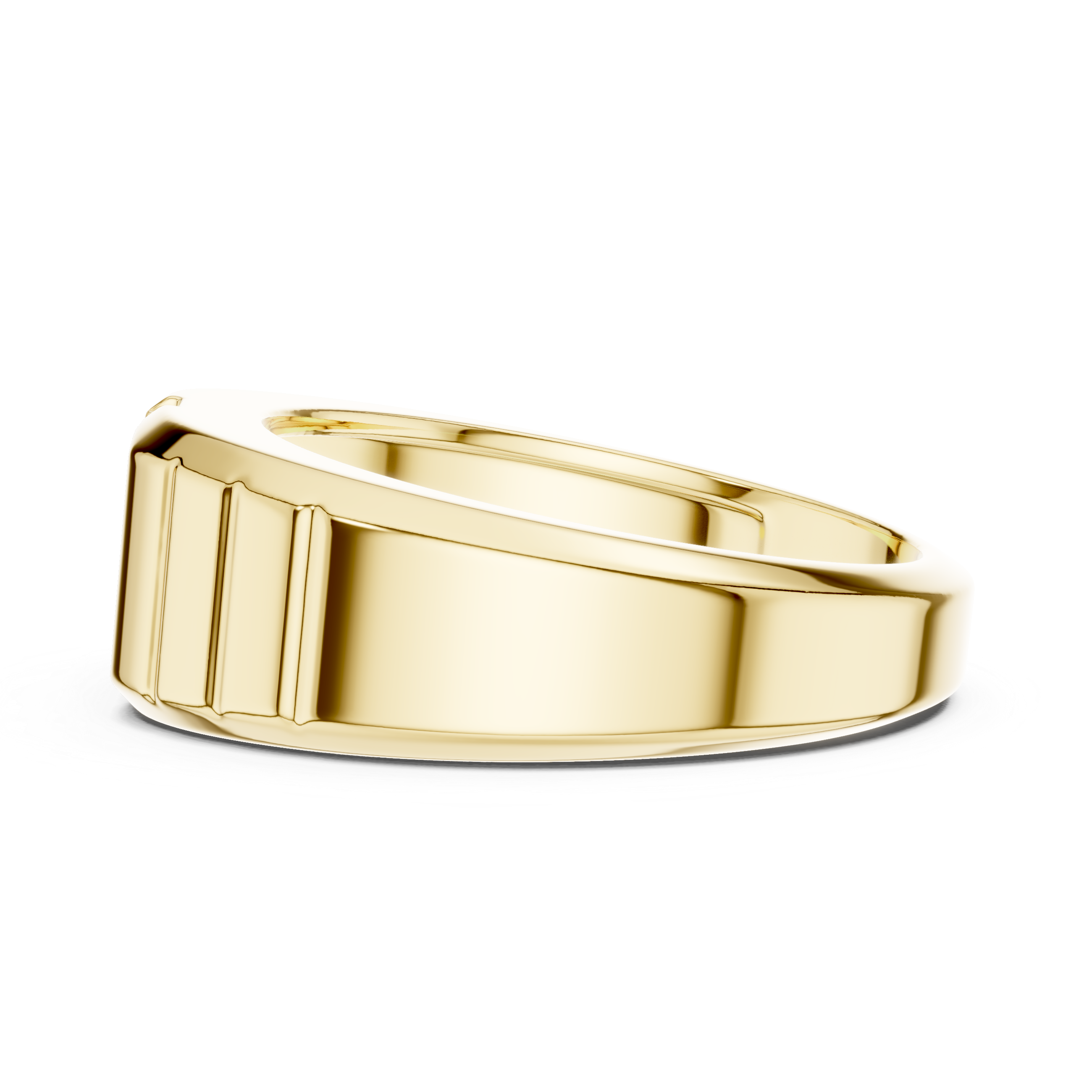Gold ring on a white background