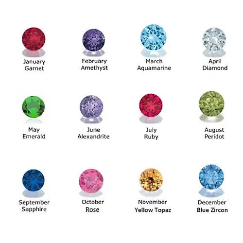 Tiny Birth Flower Necklace with Birthstone
