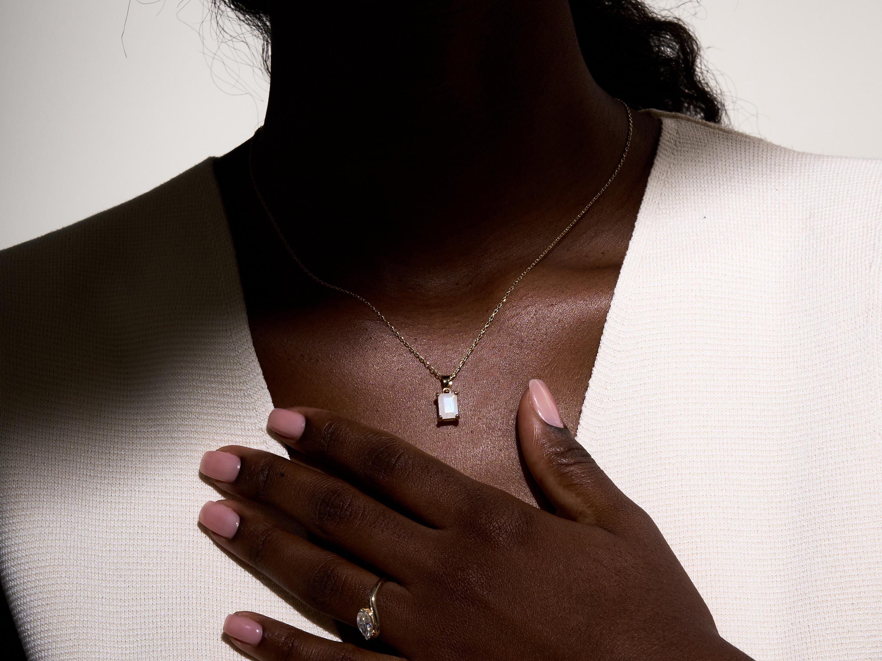 Moon Stone Necklace Sterling Silver, June Birthstone Necklace